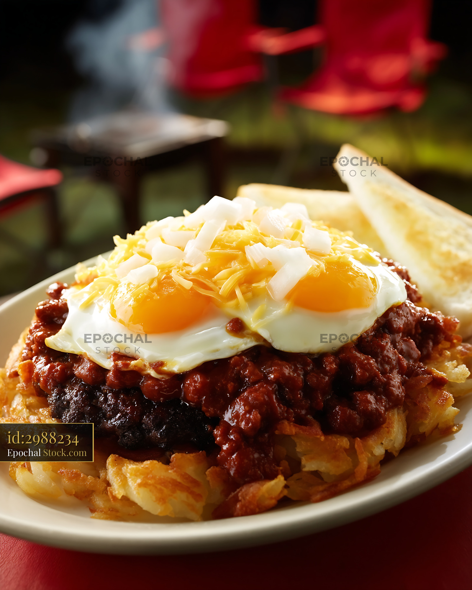 St. Louis Slinger with Fried Egg and Cheese - stock photo