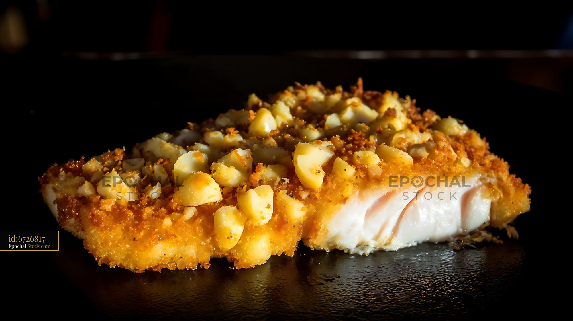 Macadamia Crusted Fish Fillet with Nuts - stock photo