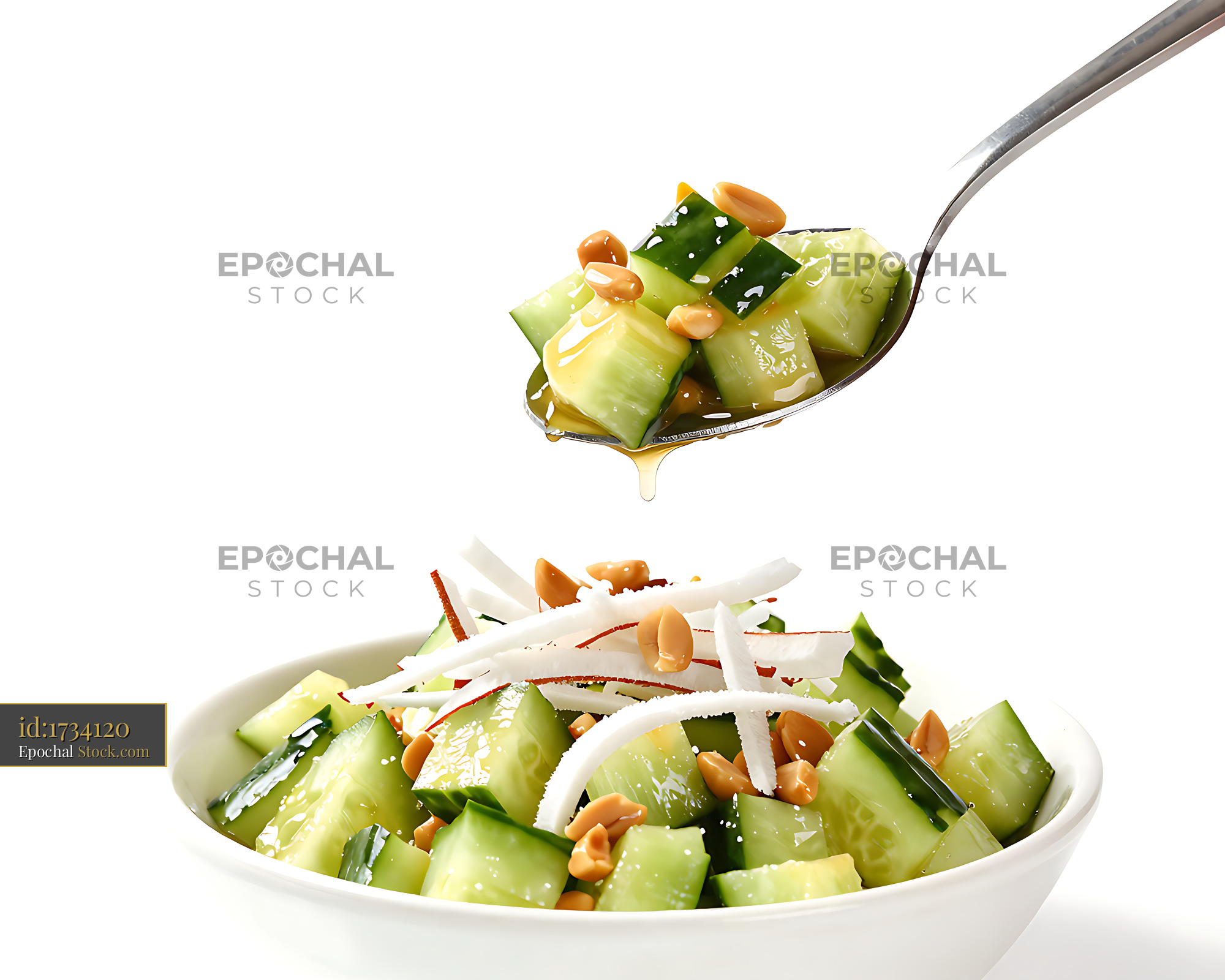 Kakdi Koshimbir With Peanuts and Ginger - stock photo