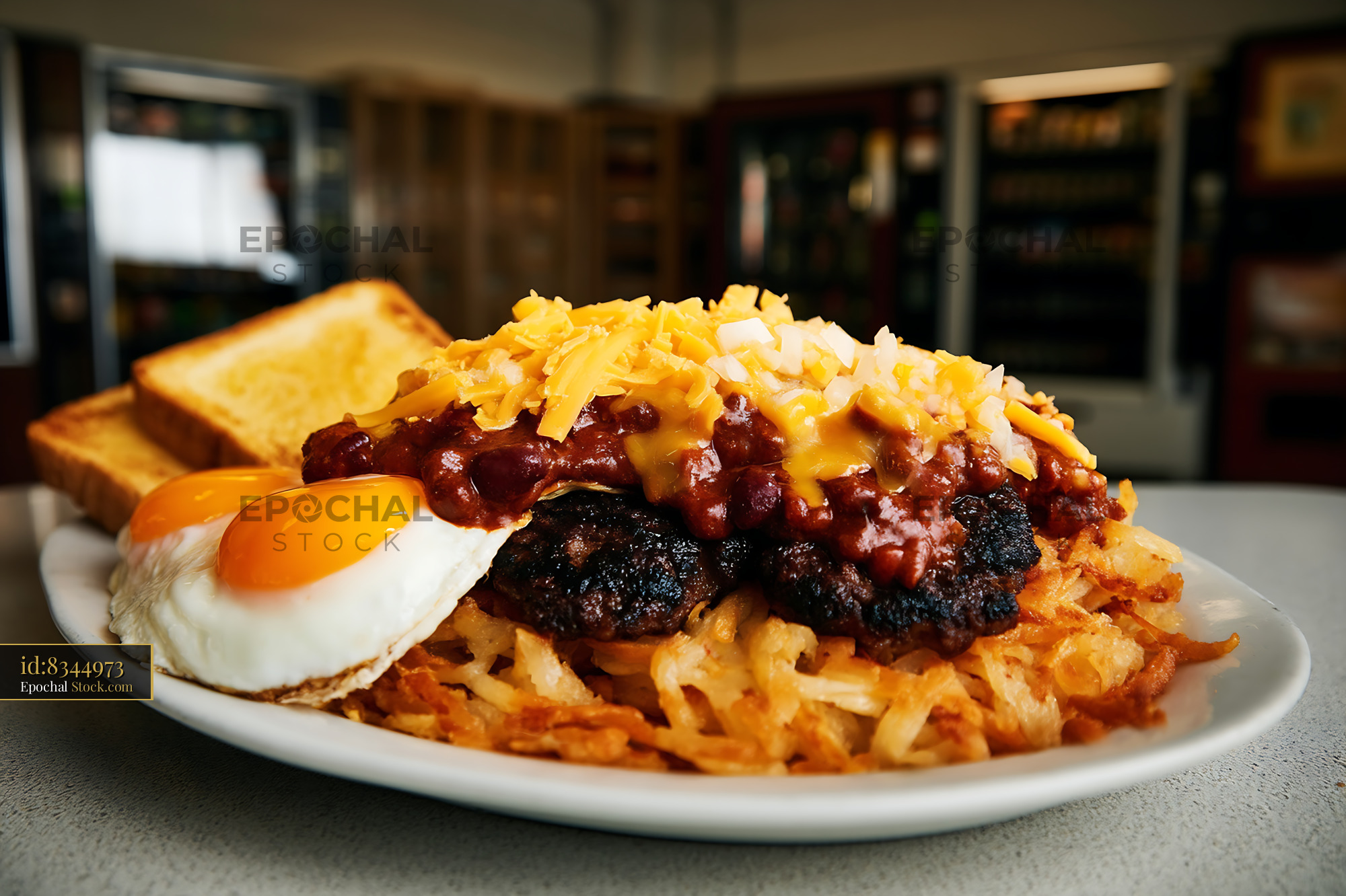 St. Louis Slinger with Fried Egg and Cheese - stock photo
