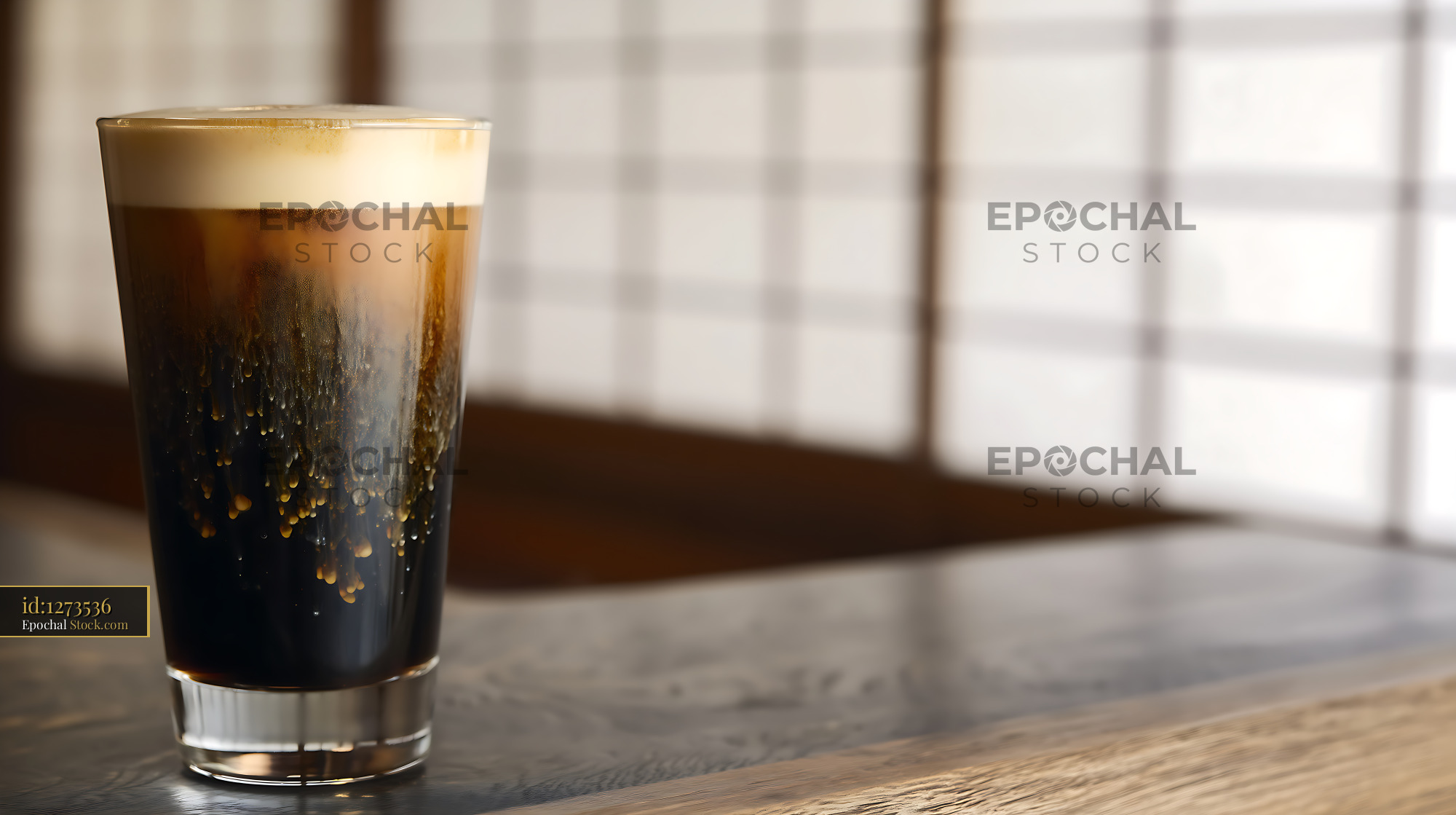 Nitro Caramel Coffee with Cream Top - stock photo