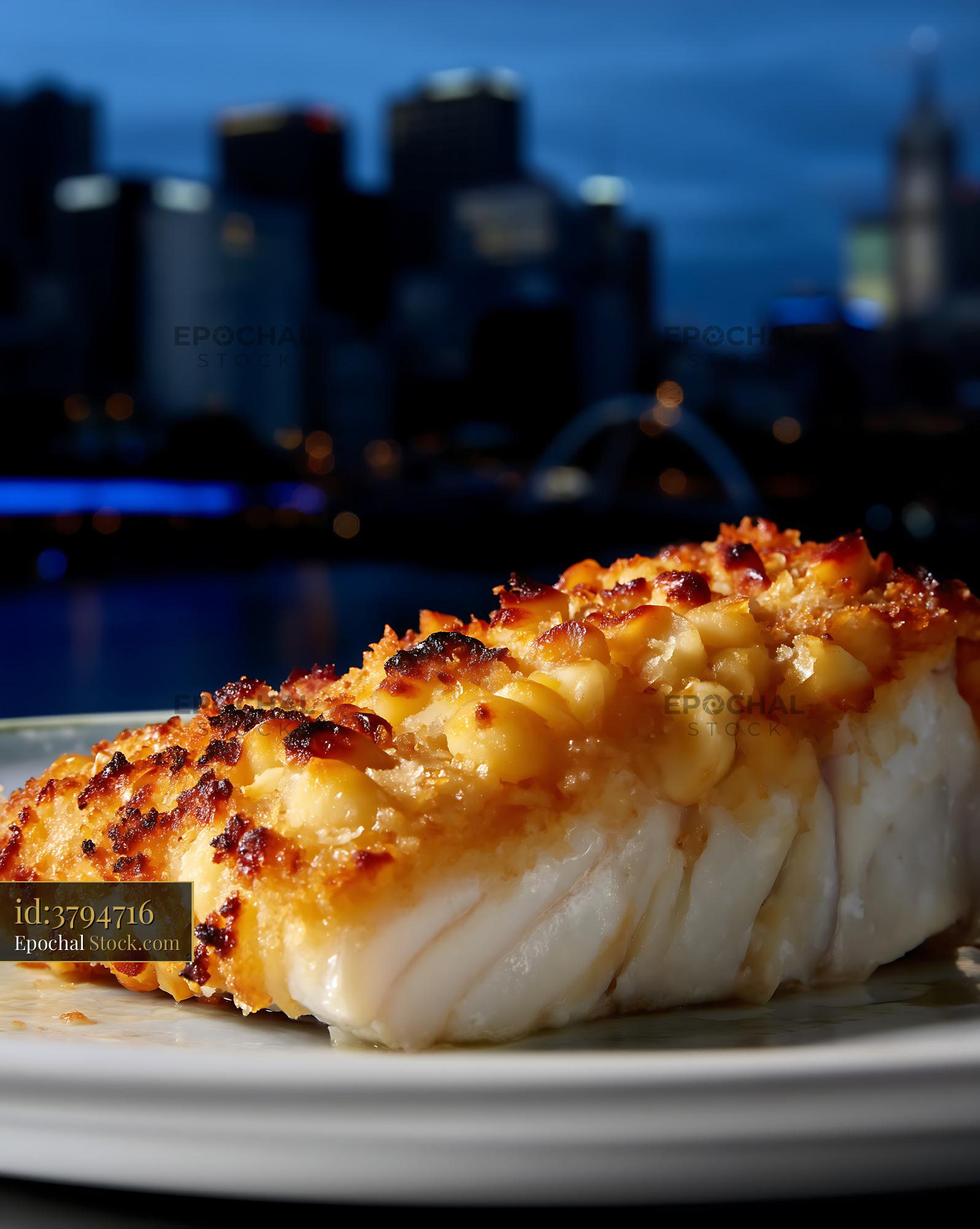 Macadamia Crusted Fish Filet Fine Dining - stock photo