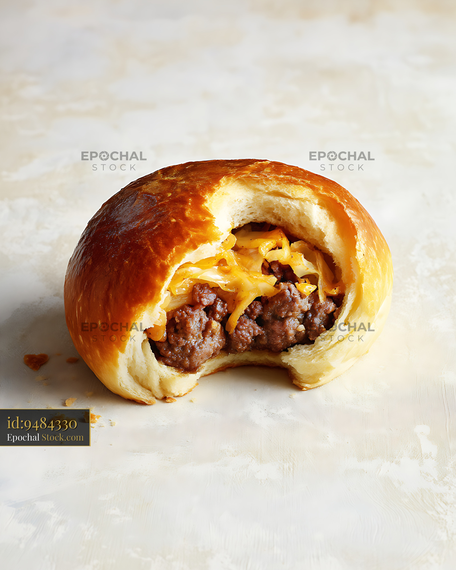 Gourmet Cheeseburger in Flaky Croissant - stock photo