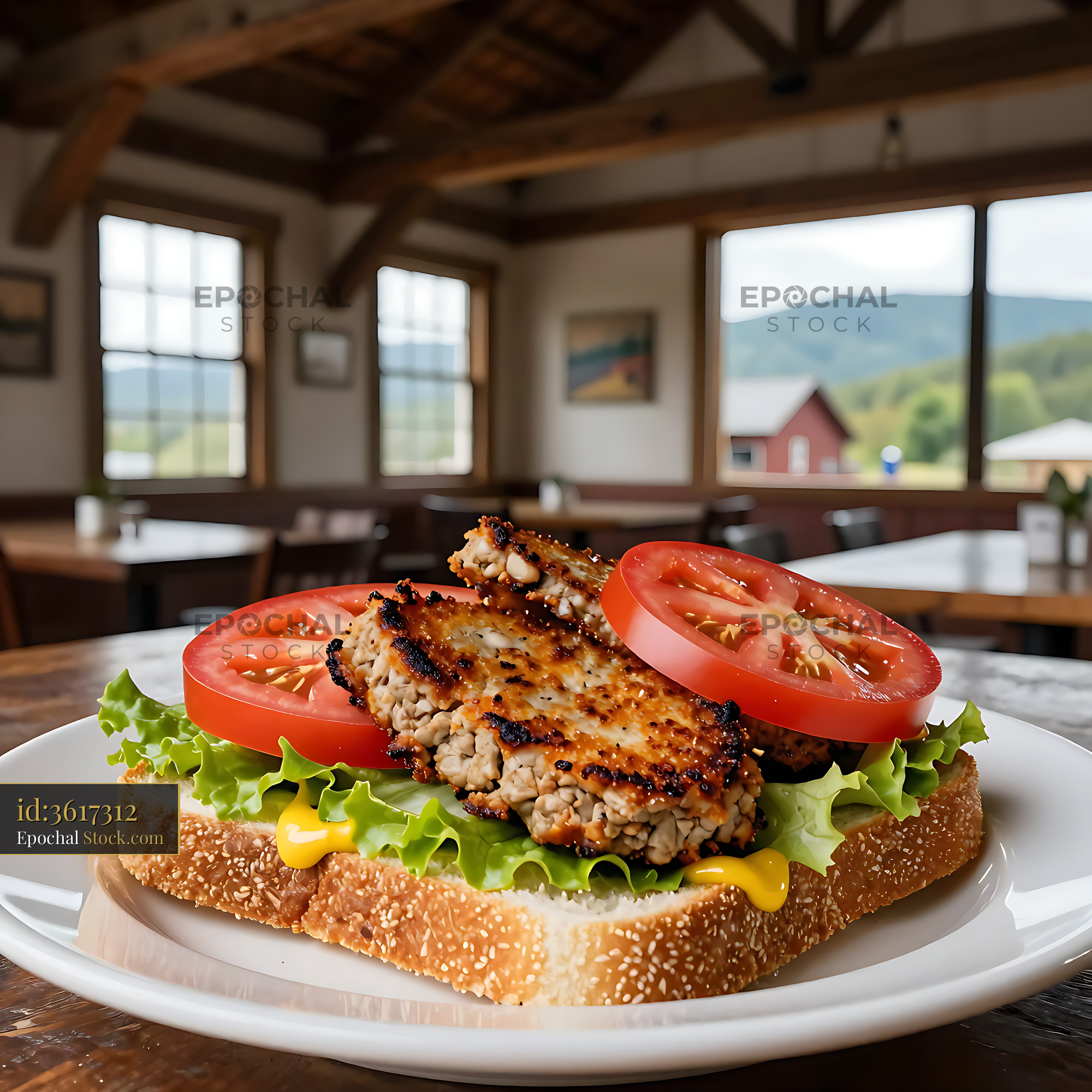 Livermush Sandwich Rustic Farm Kitchen - stock photo