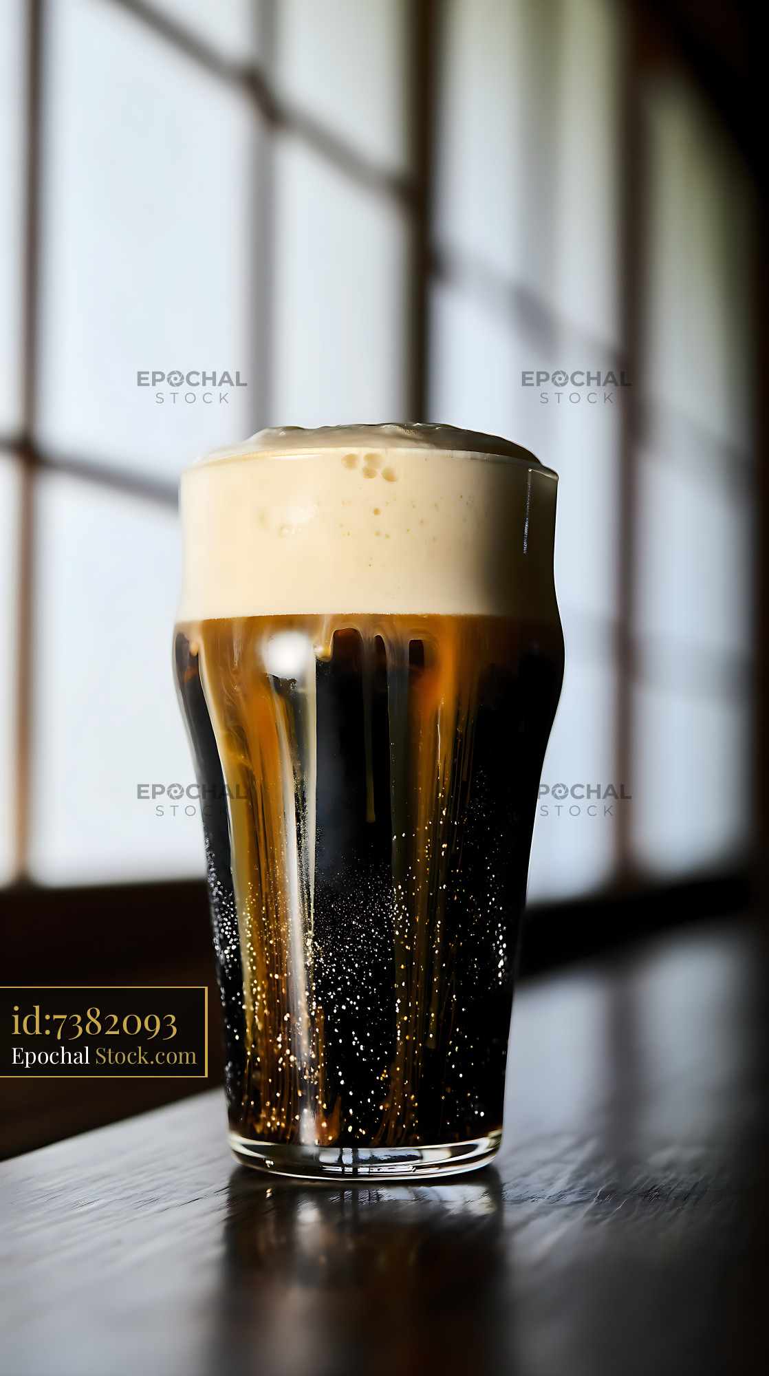 Fresh Dark Stout Beer with Creamy Foam Head - stock photo