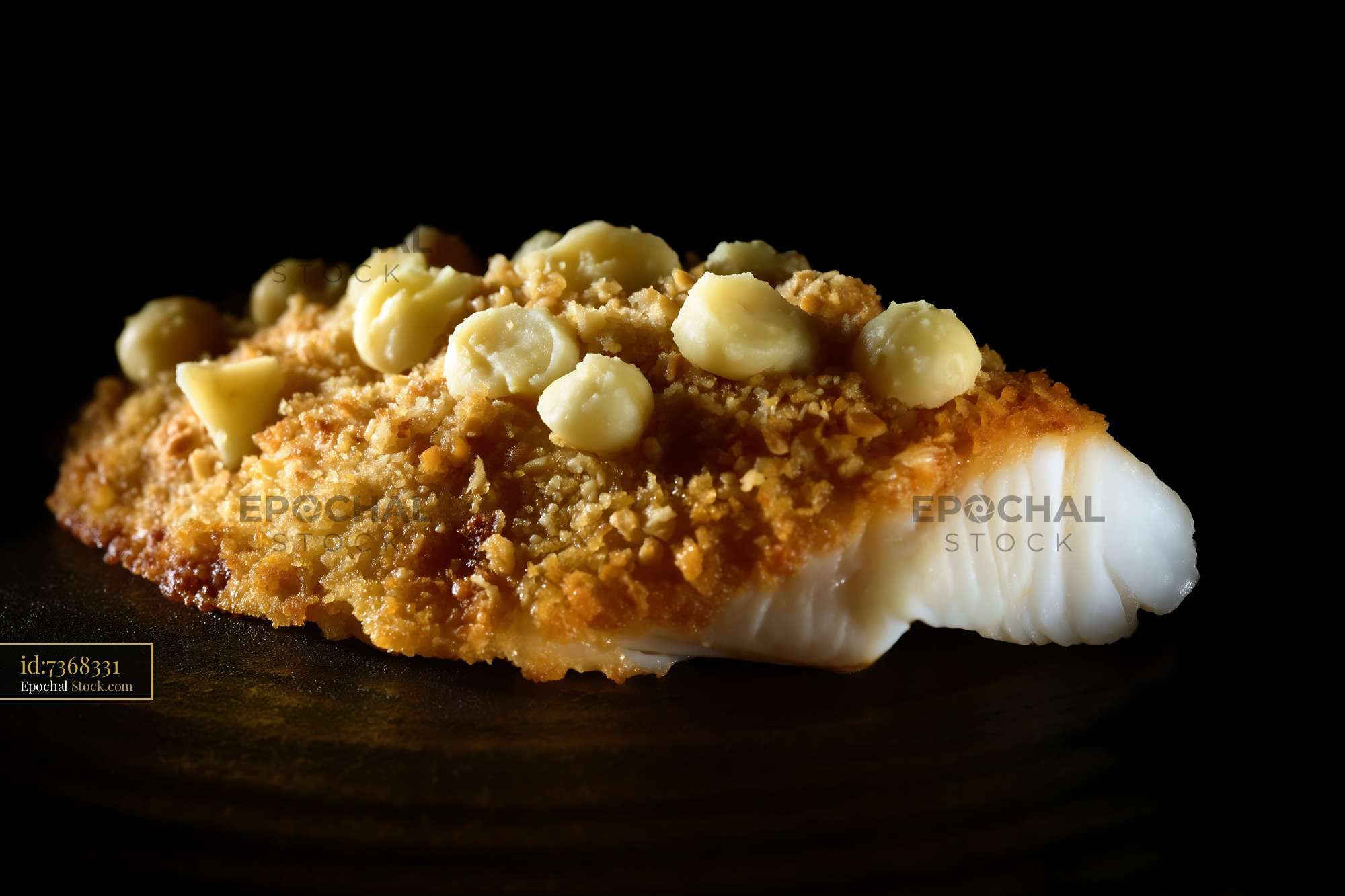 Crispy Macadamia Crusted Fish Fillet - stock photo