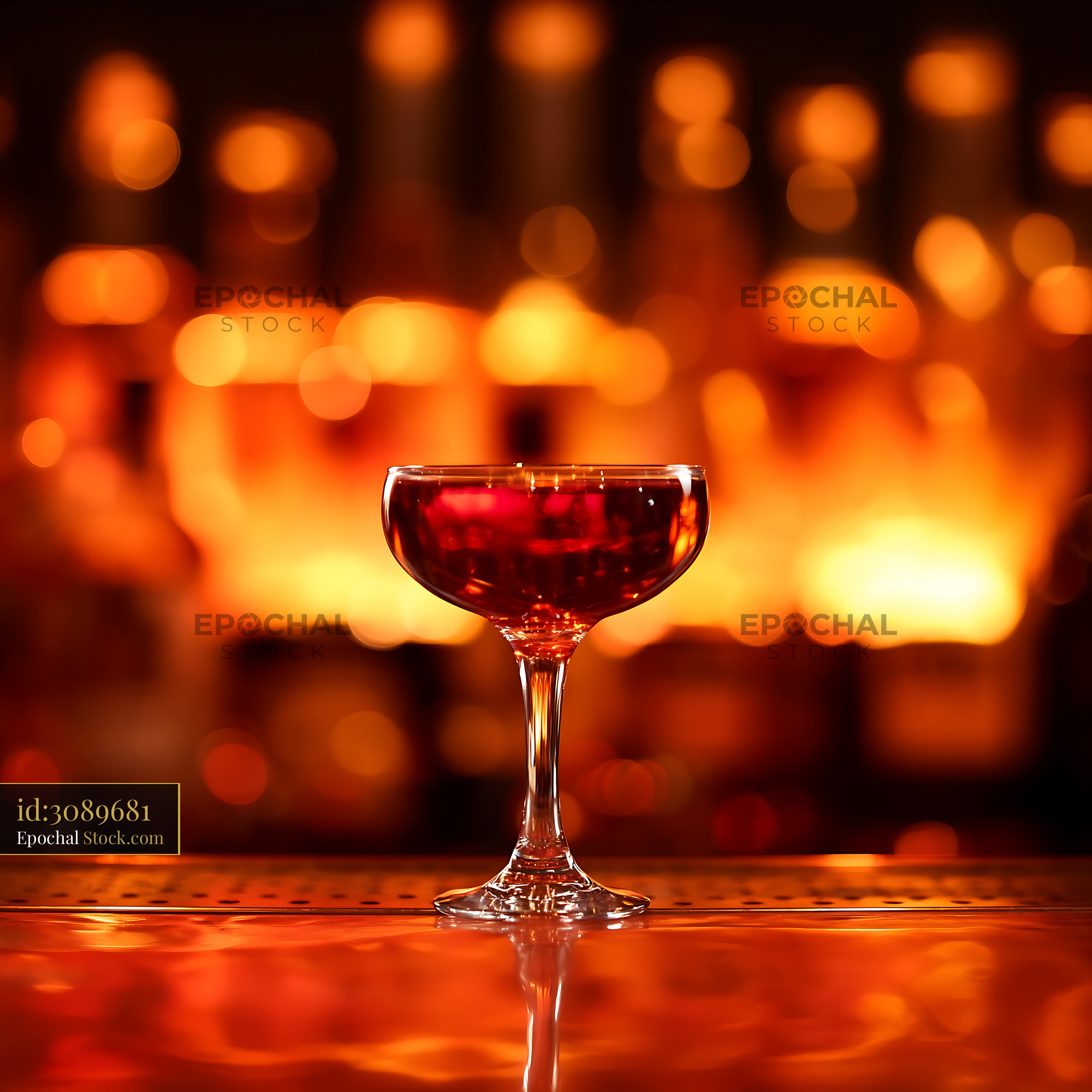 Bushwick Cocktail in Coupe Glass, Candlelit - stock photo