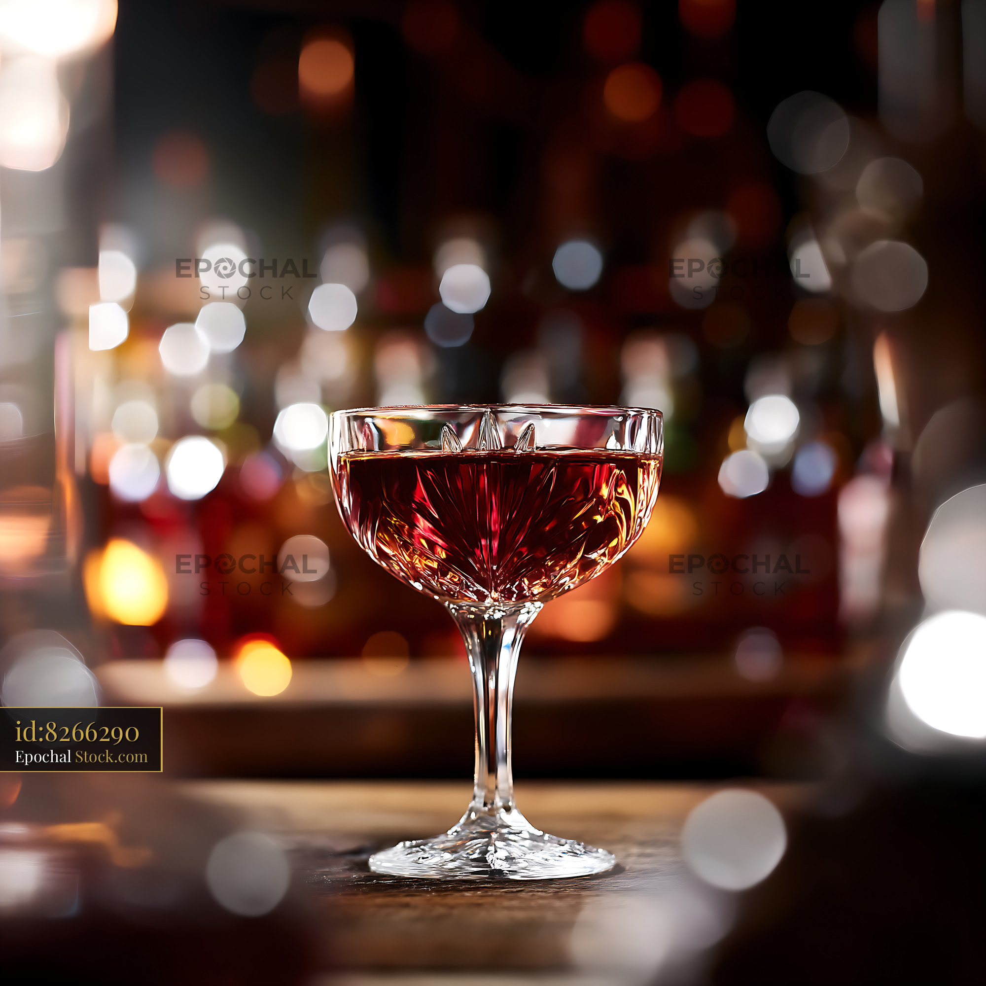 Bushwick Cocktail in Coupe Glass, Upscale Bar - stock photo
