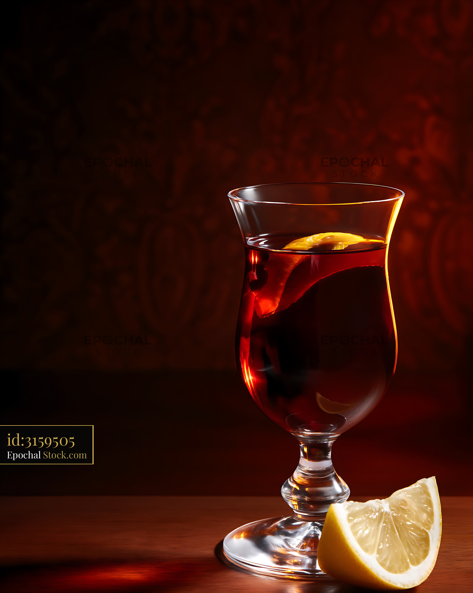 Saratoga Cocktail with Lemon Garnish - stock photo