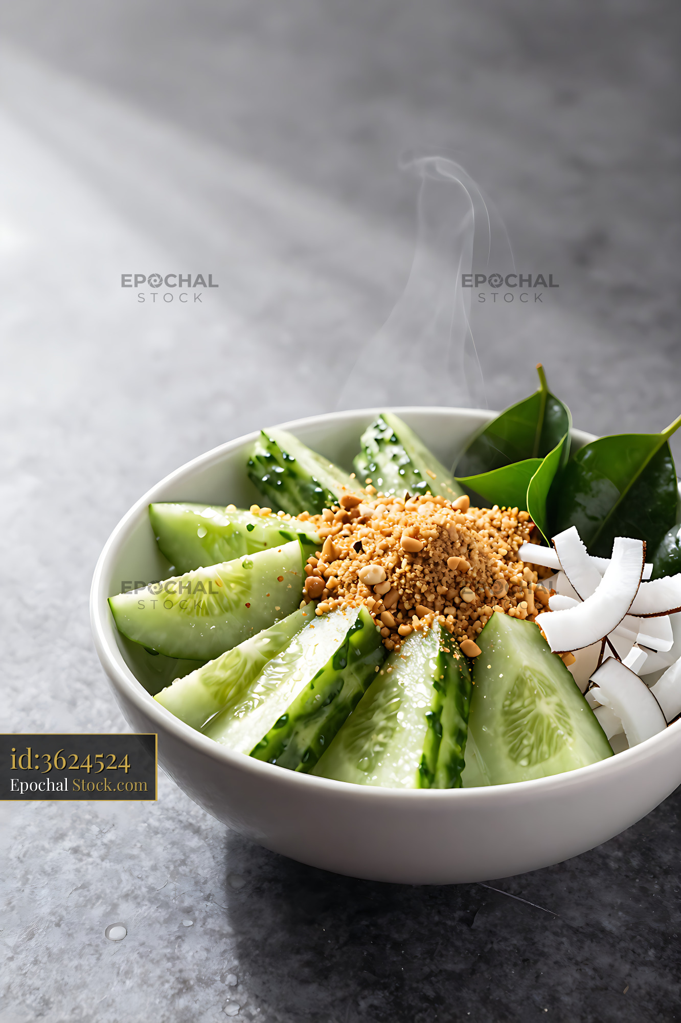 Kakdi Koshimbir Indian Cucumber Salad Bowl - stock photo