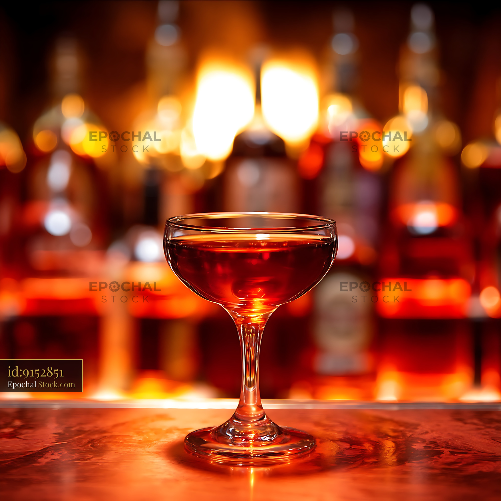 Bushwick Cocktail Coupe Glass at Elegant Bar - stock photo