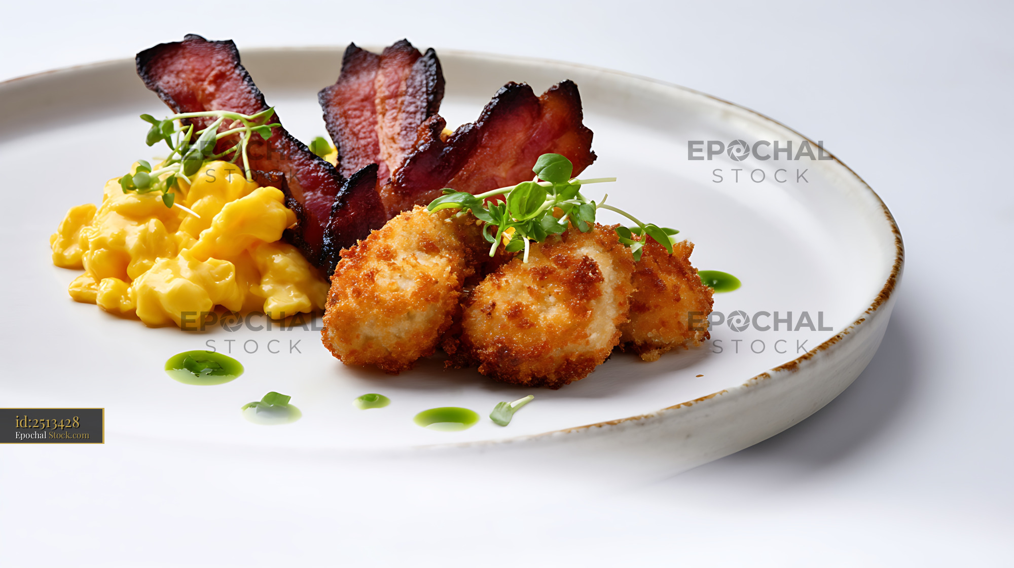 Gourmet Croquettes with Crispy Bacon and Corn - stock photo