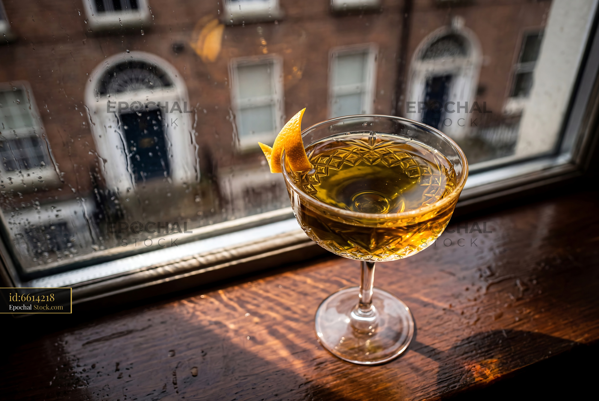 Tipperary Cocktail with Orange Peel - stock photo