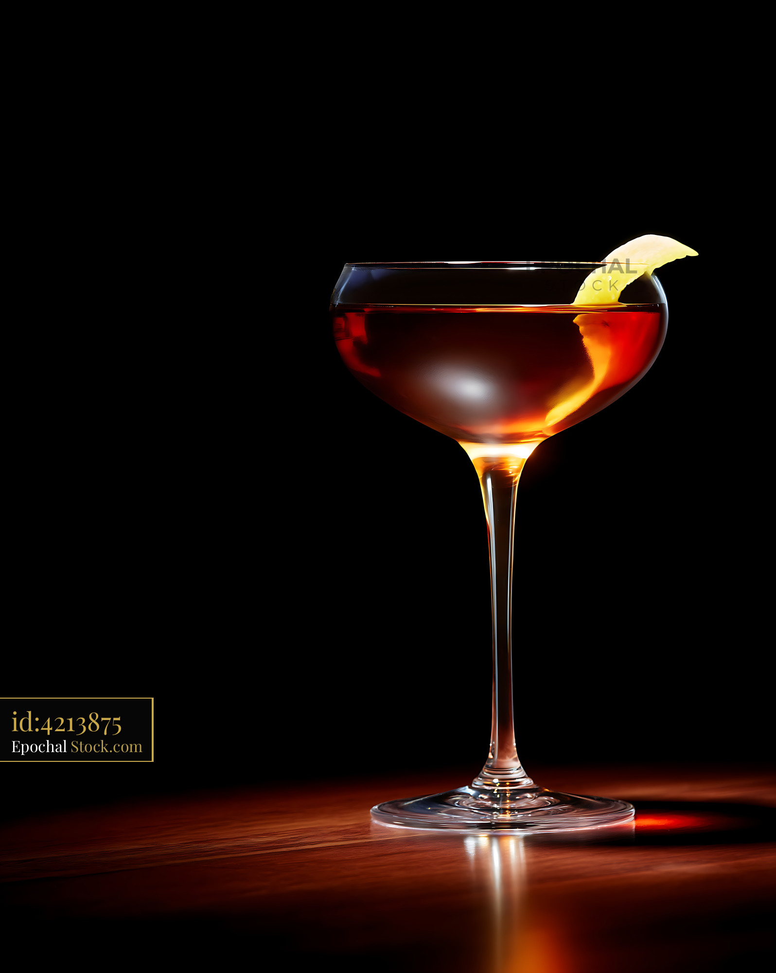 Saratoga Cocktail with Lime Twist - stock photo