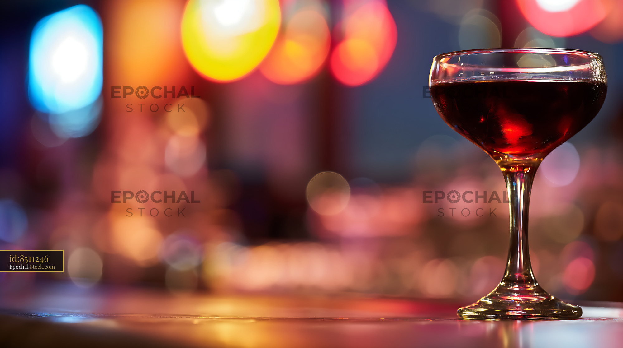 Bushwick Cocktail Against Blurred City Lights - stock photo