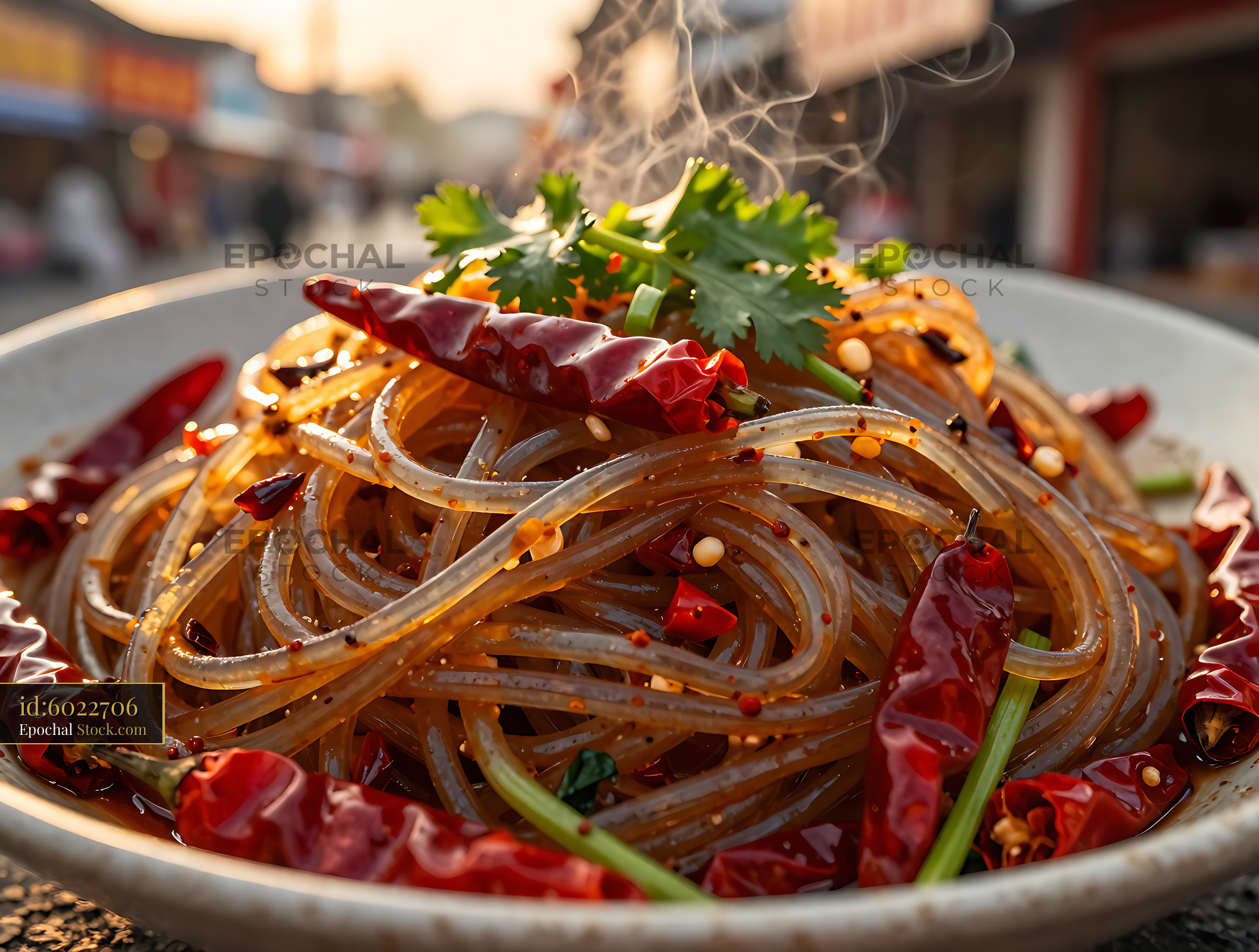 Sichuan Glass Noodle Salad Street Market - stock photo
