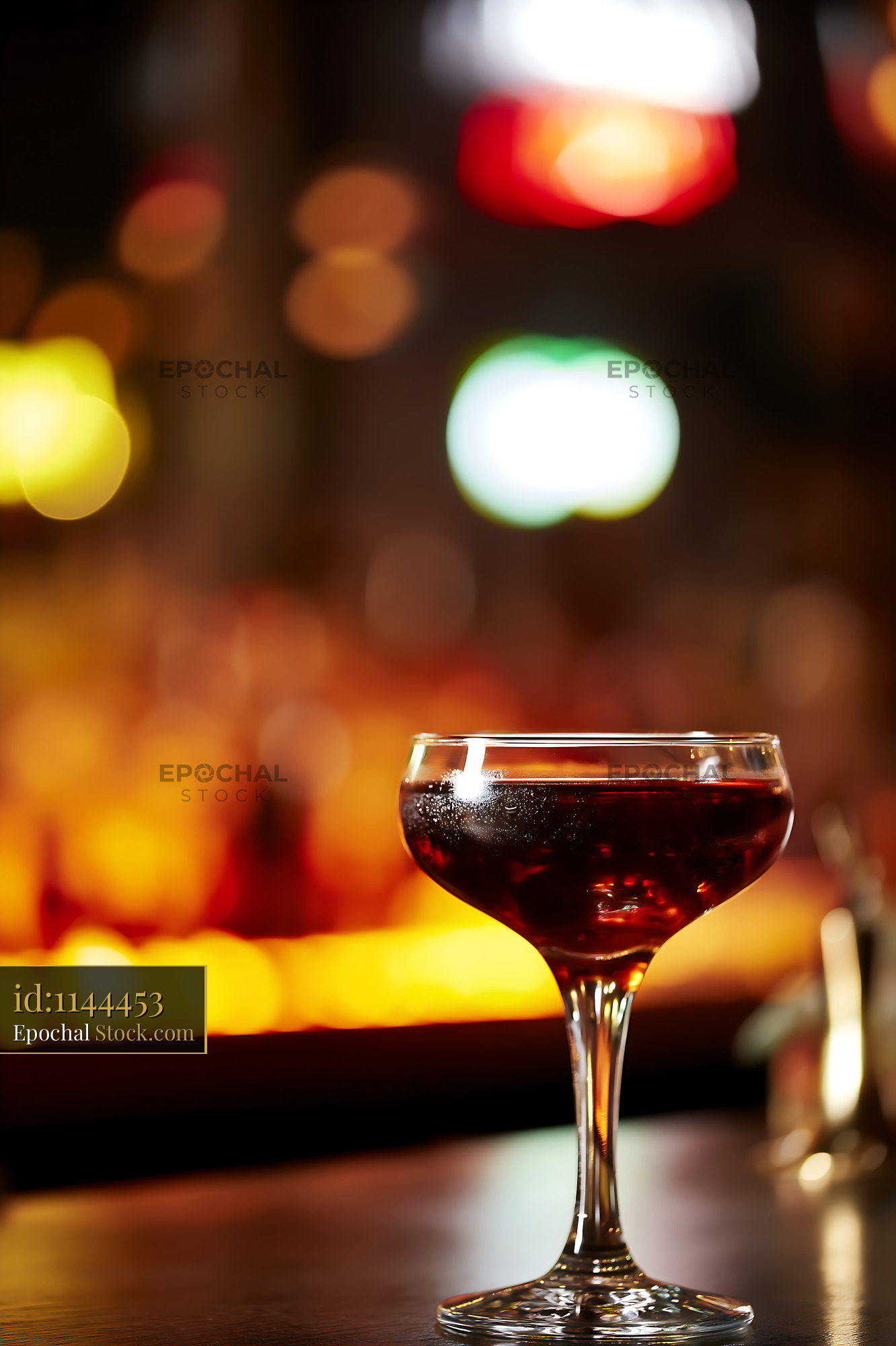 Bushwick Cocktail with Bokeh Bar Lights - stock photo