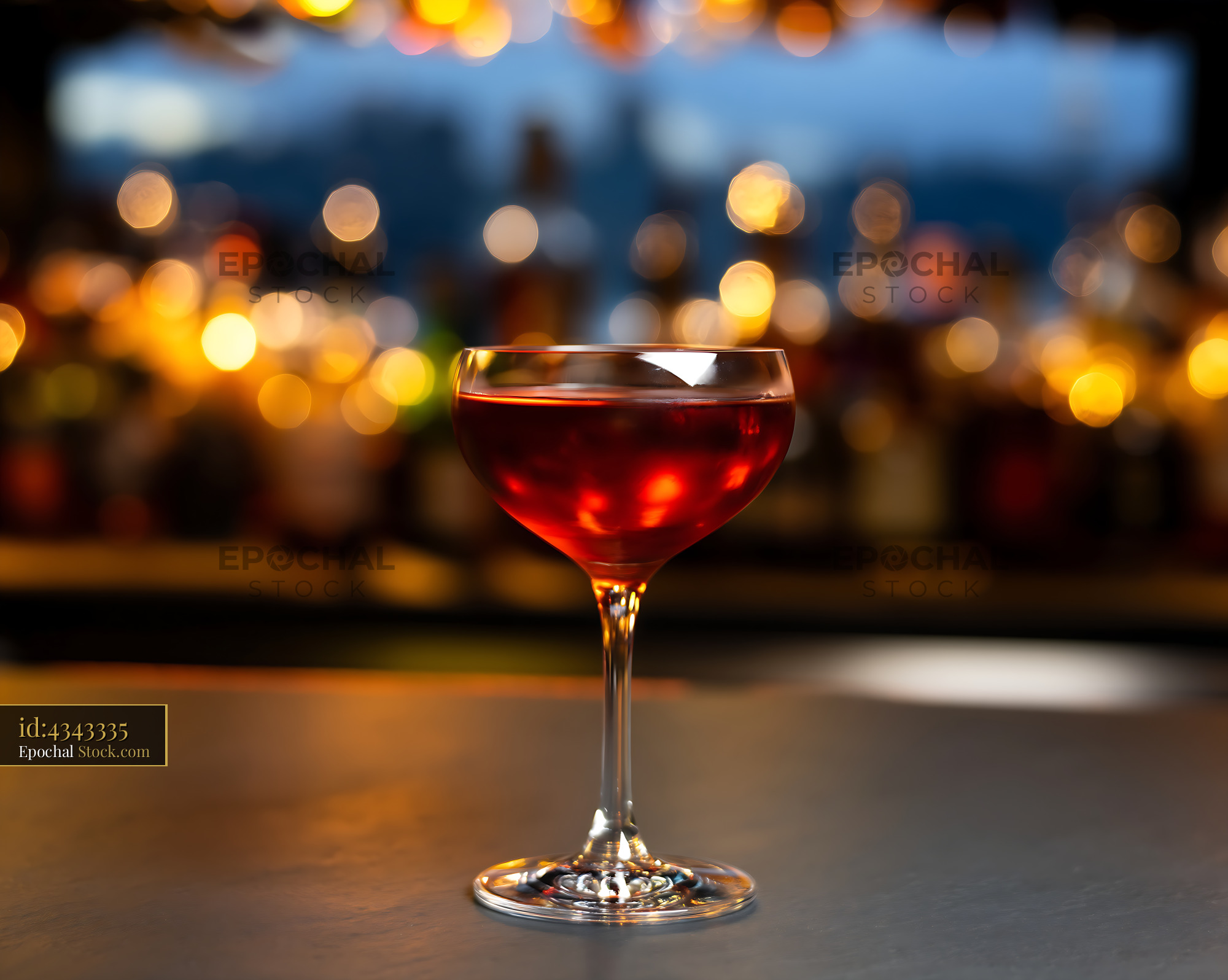 Bushwick Cocktail in Elegant Coupe Glass - stock photo