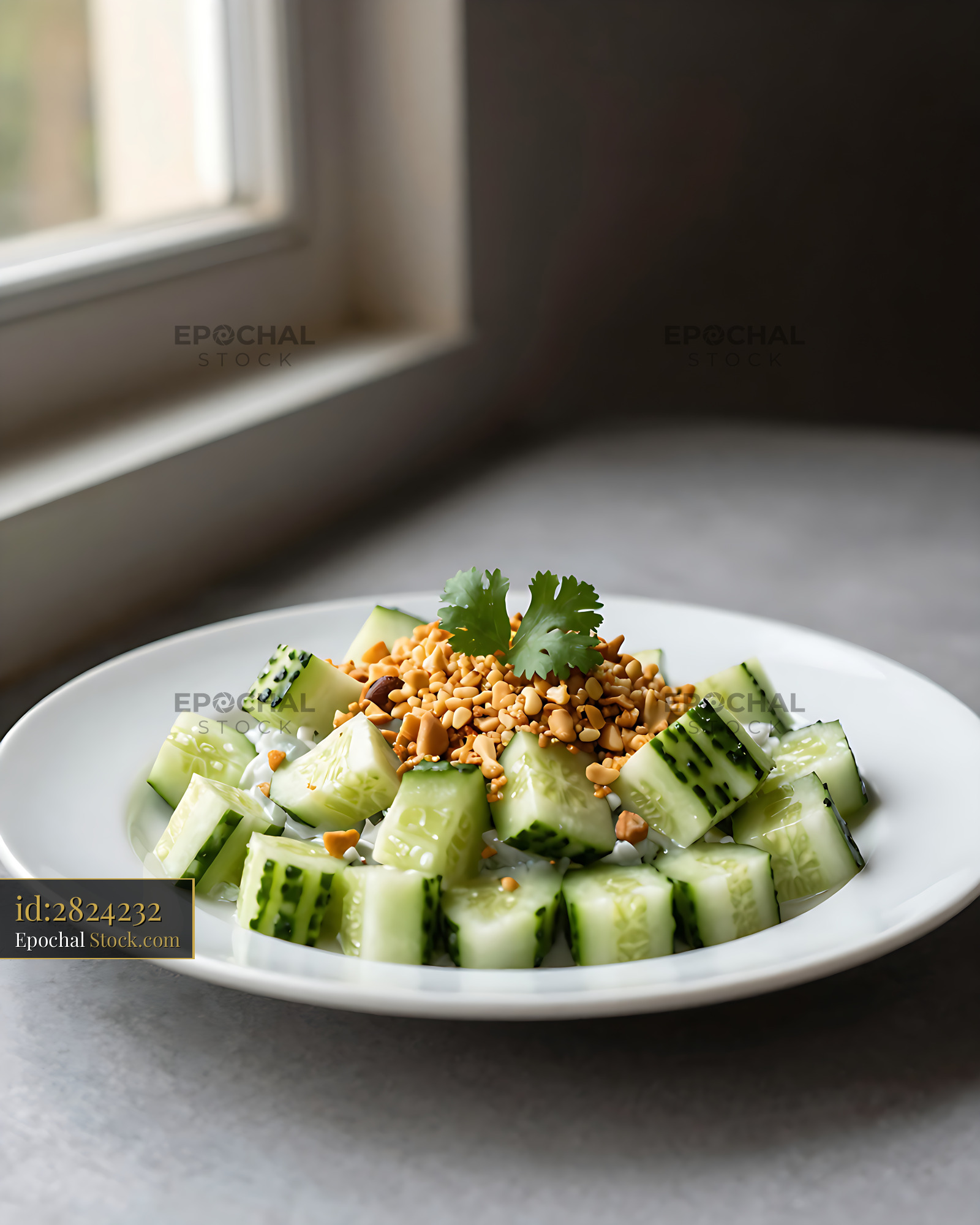 Kakdi Koshimbir Fresh Cucumber Lentil Salad - stock photo