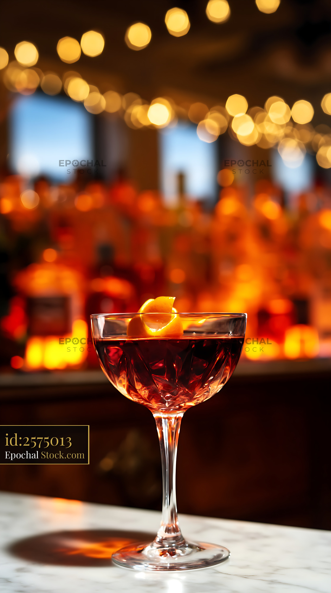 Bushwick Cocktail by Candlelight with Citrus - stock photo