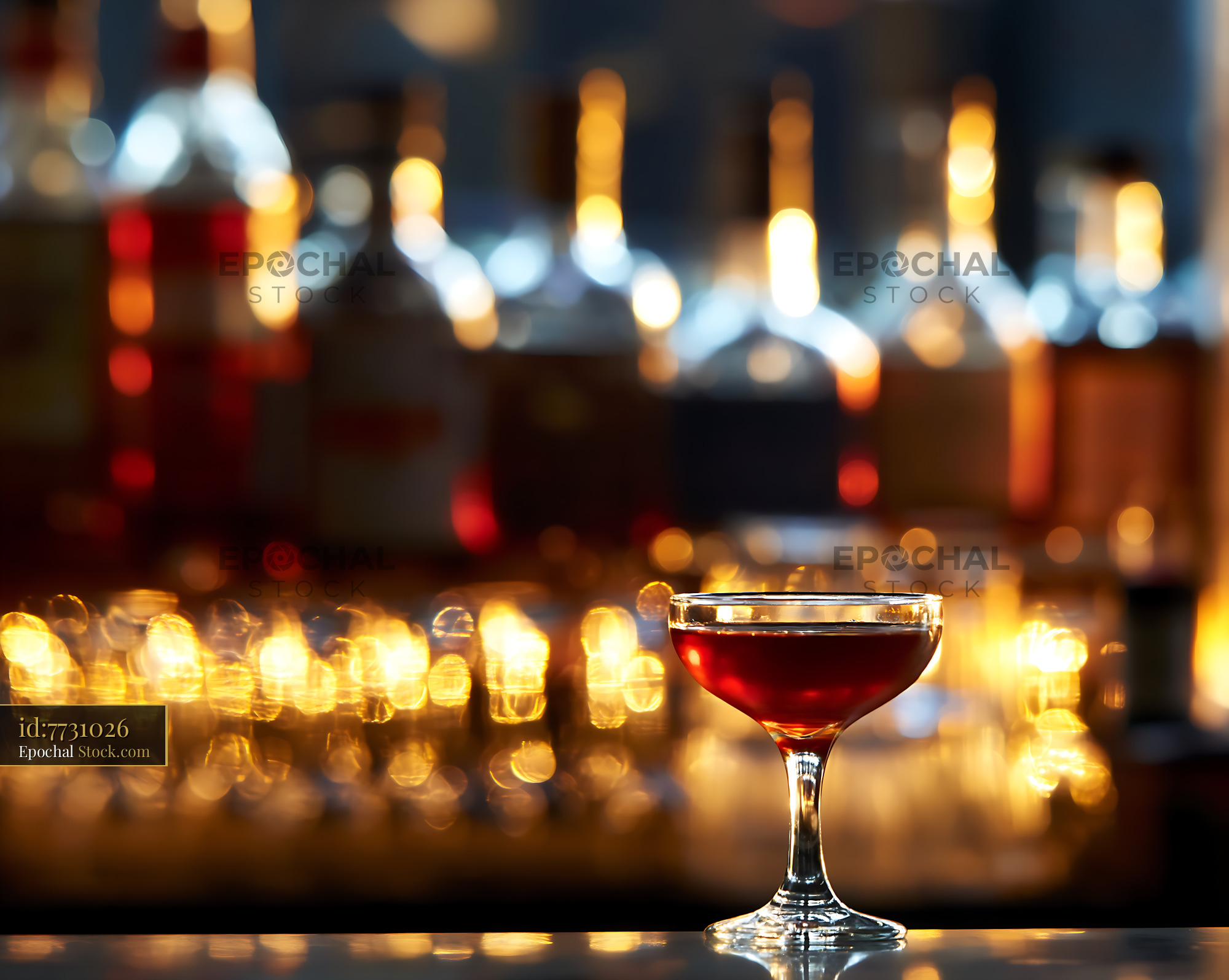 Bushwick Cocktail at Upscale Bar - stock photo