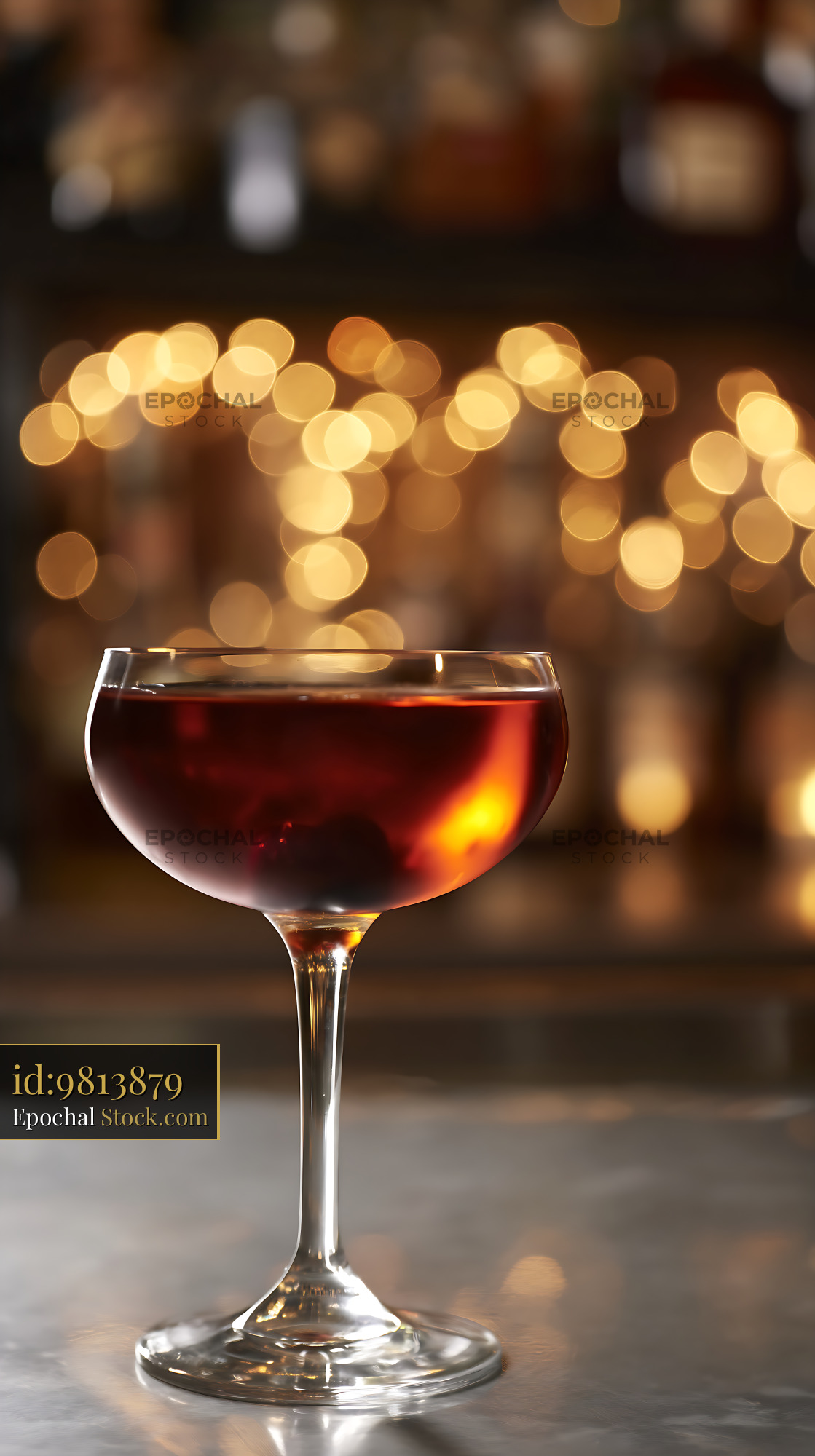 Bushwick Cocktail in Elegant Coupe Glass - stock photo