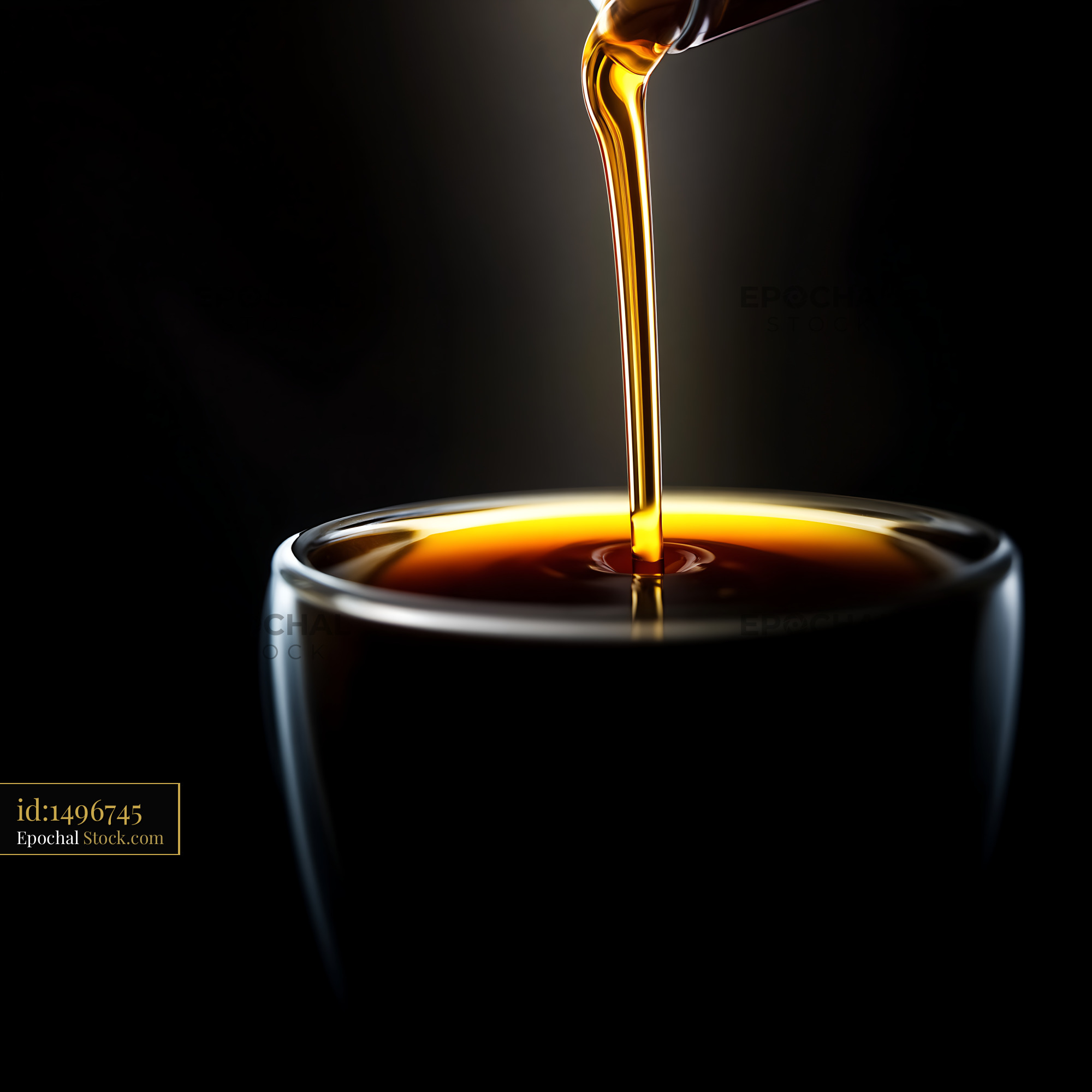 Premium Motor Oil Pouring Into Container - stock photo