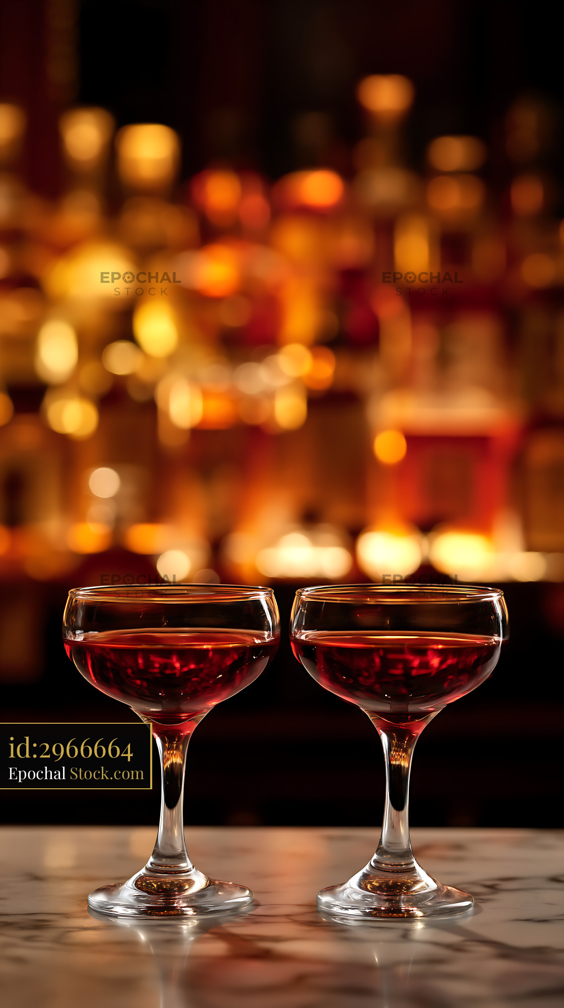 Bushwick Cocktail Pair in Coupe Glasses - stock photo