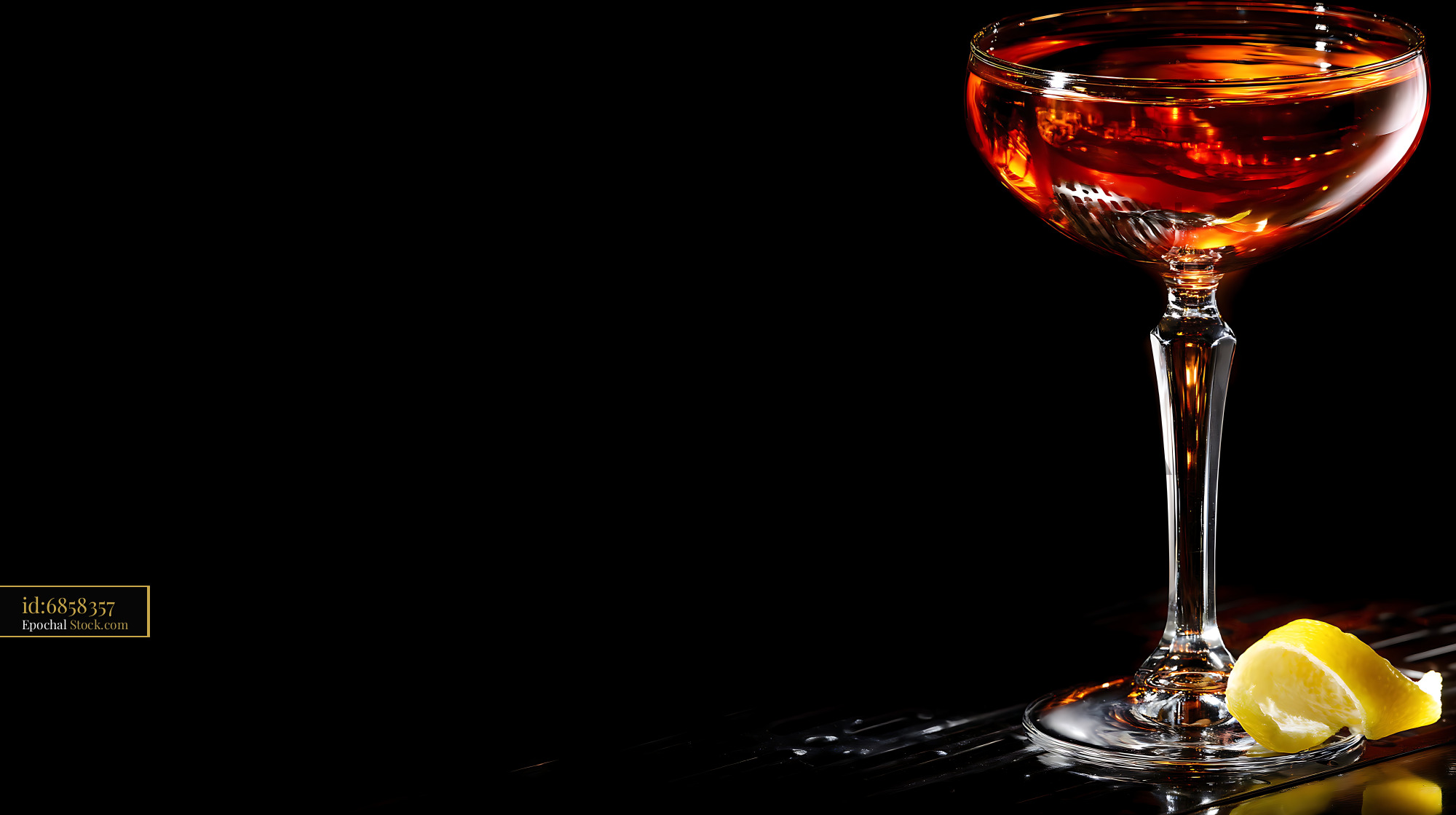 Saratoga Cocktail with Fresh Lemon Twist - stock photo