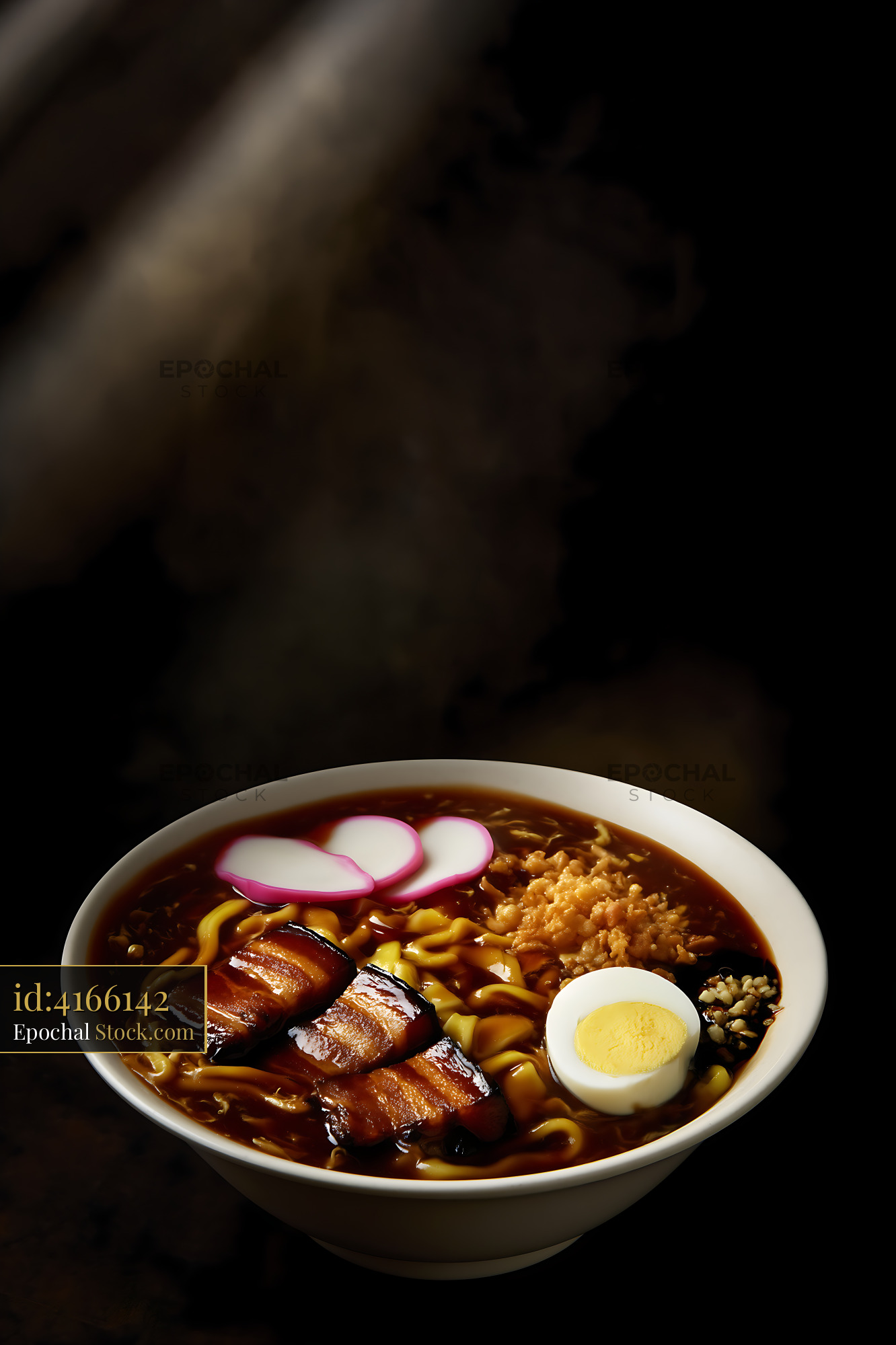 Hearty Lor Mee Soup with Braised Pork and Egg - stock photo