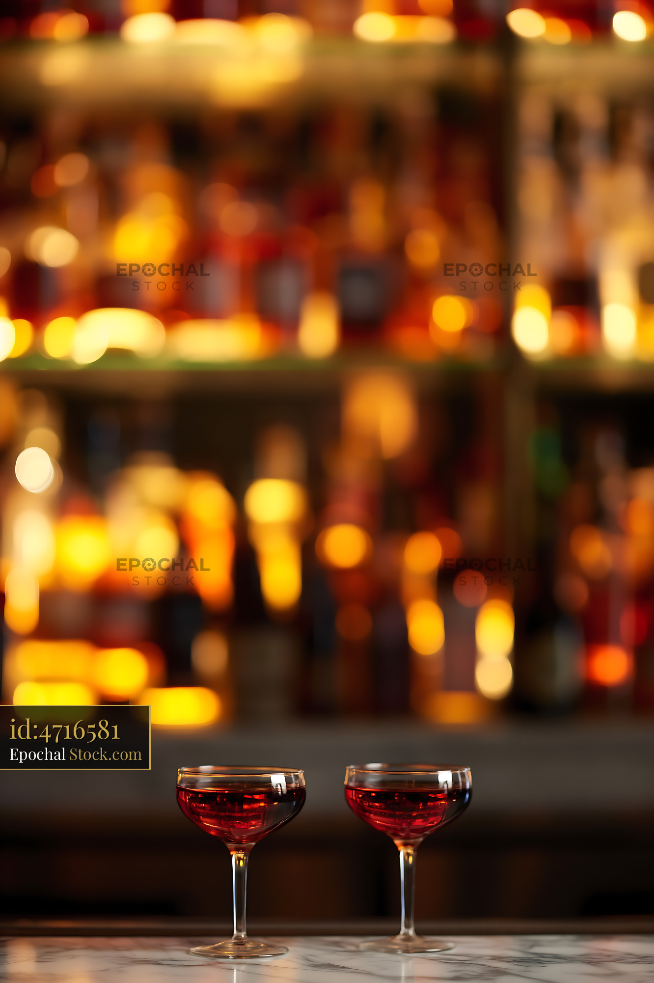 Classic Bushwick Cocktails in Coupe Glasses - stock photo