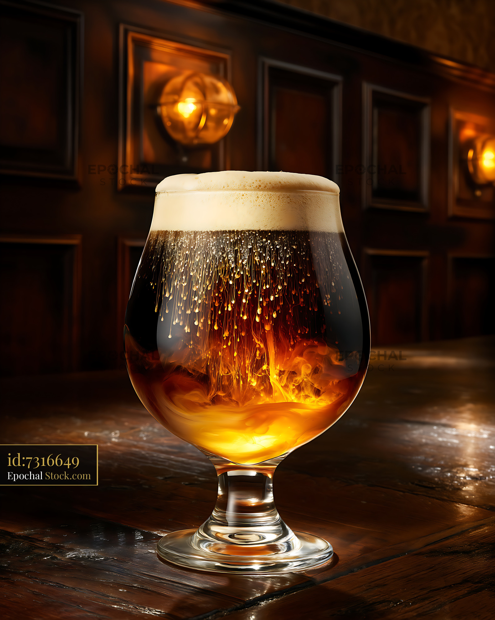 Nitro Caramel Coffee with Creamy Foam - stock photo