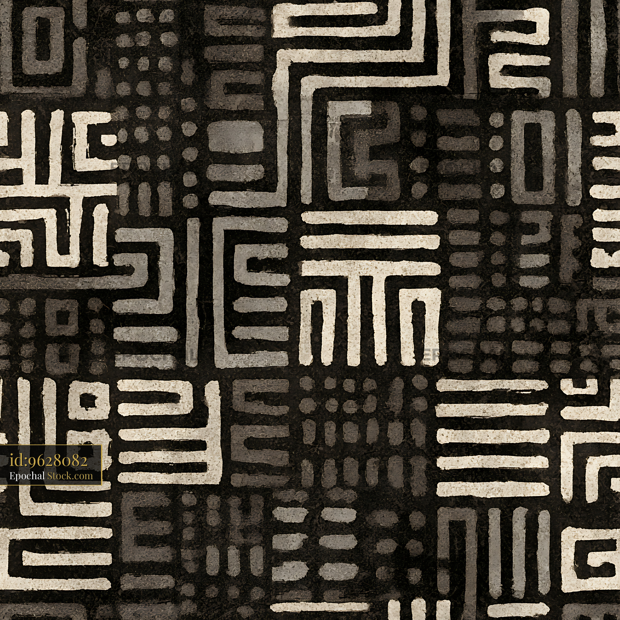 Hand Painted Ethnic Tribal Maze Seamless Pattern - stock photo