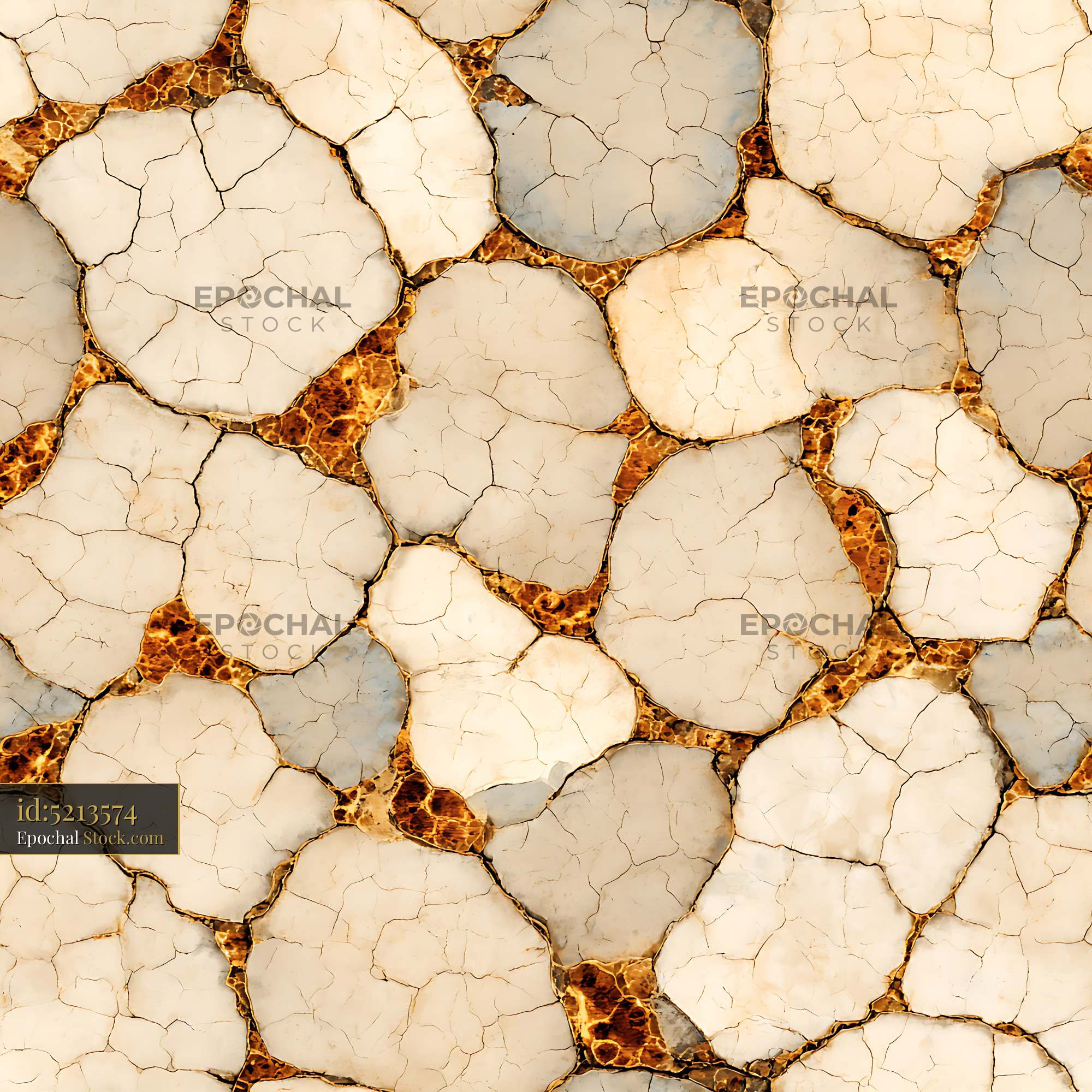 Organic Cracked Glaze Stone Seamless Pattern - stock photo