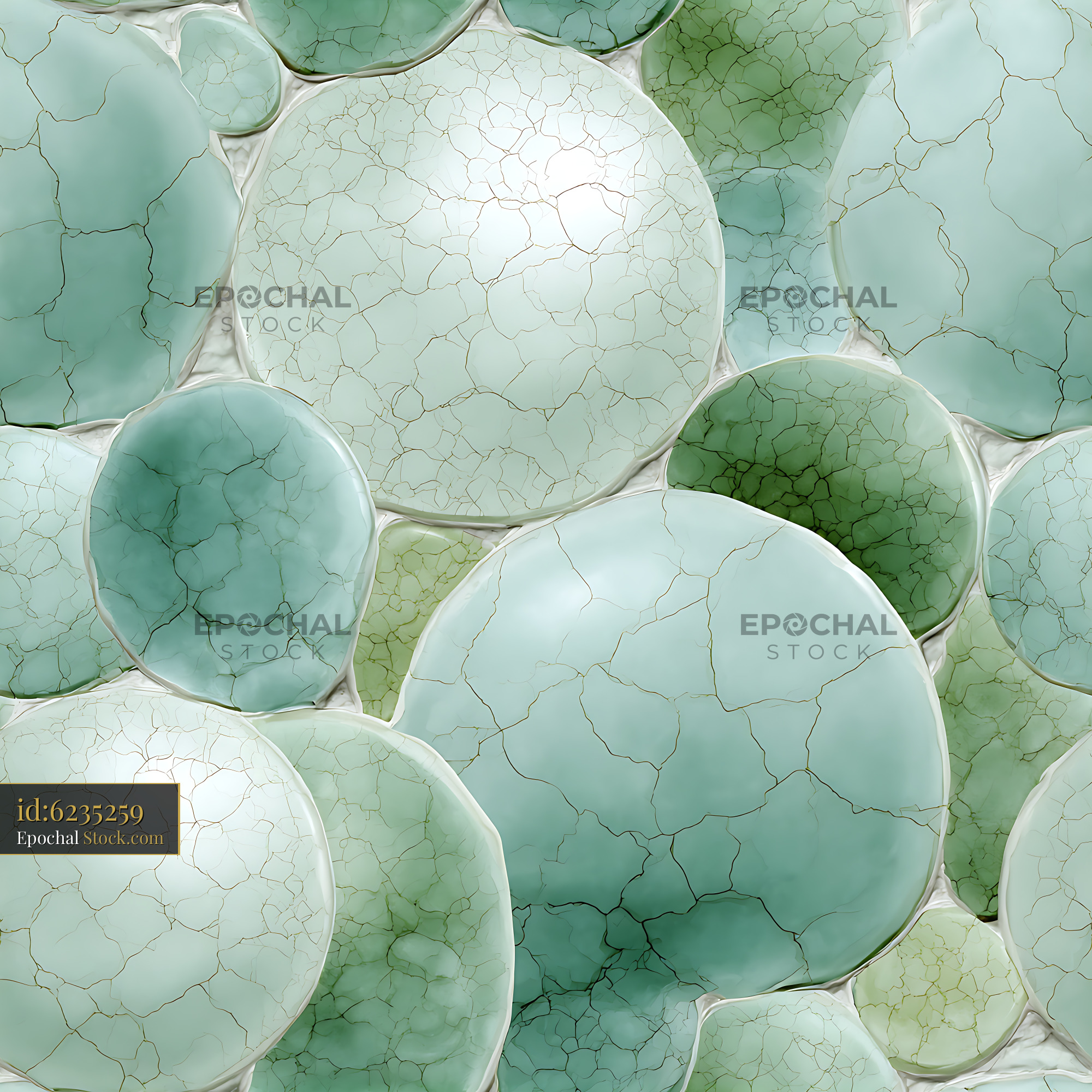 Celadon Cracked Glaze Pebble Seamless Pattern - stock photo