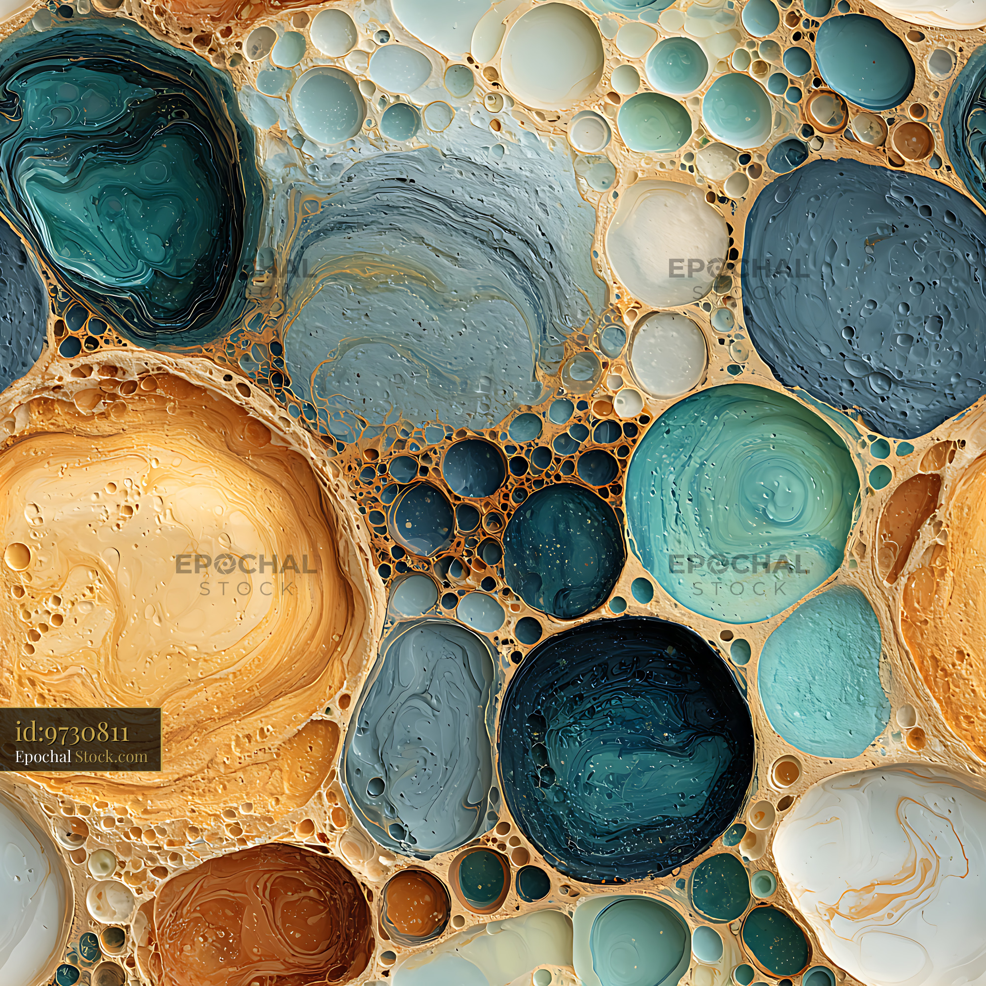 Abstract Cellular Fluid Art Seamless Pattern - stock photo