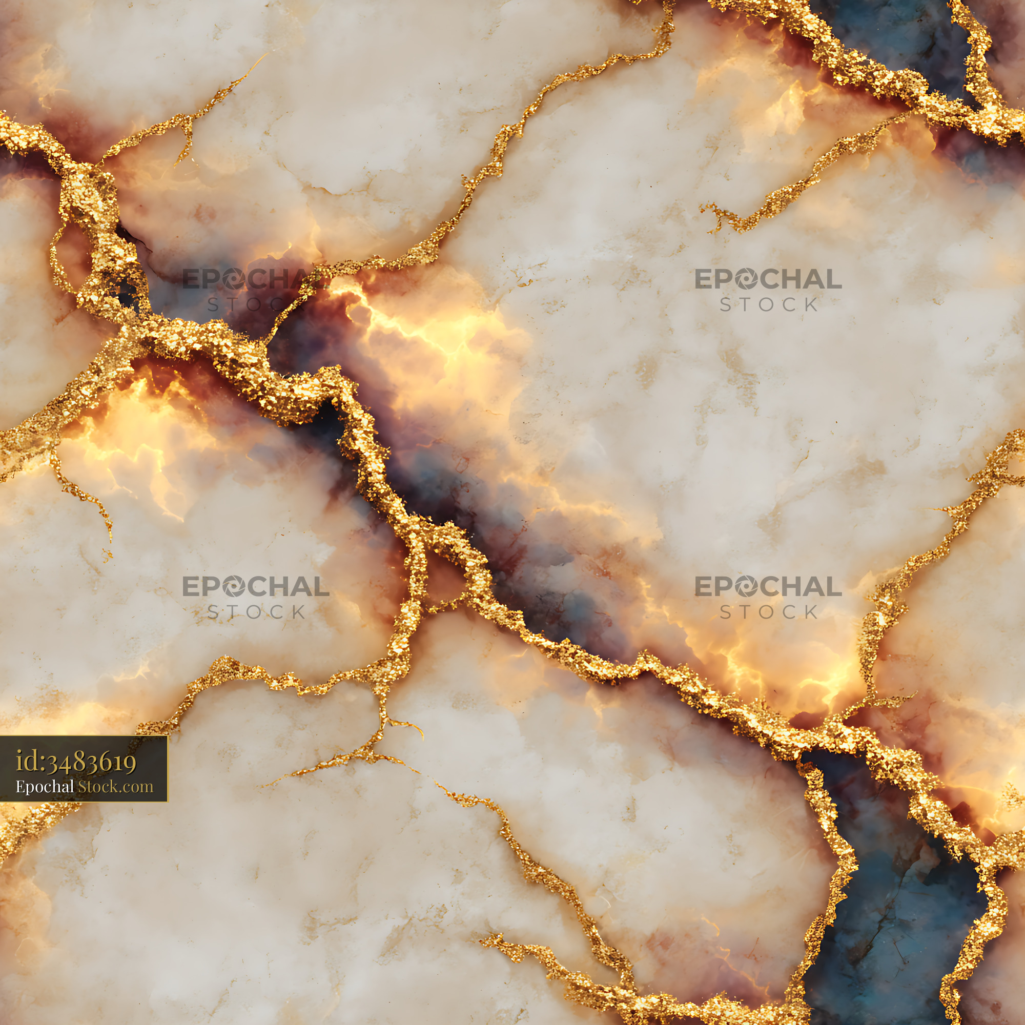 Gold Veined Marble Alabaster Seamless Pattern - stock photo