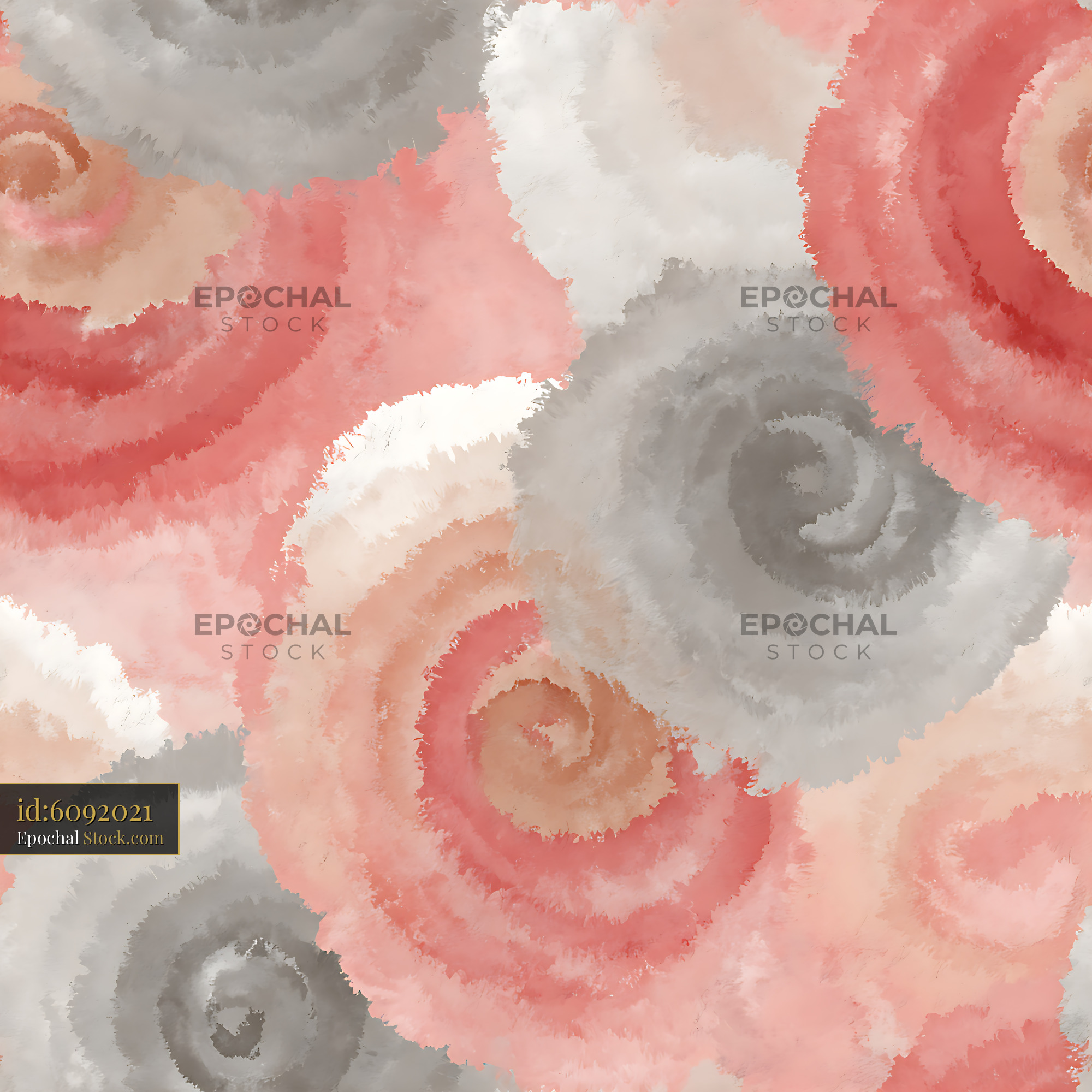 Muted Dusty Rose and Grey Spiral Seamless Pattern - stock photo