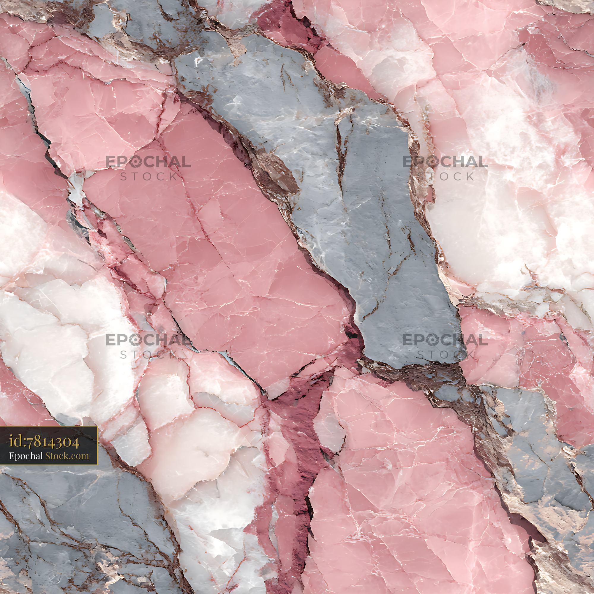Rose Quartz and Grey Stone Marble Seamless Pattern - stock photo