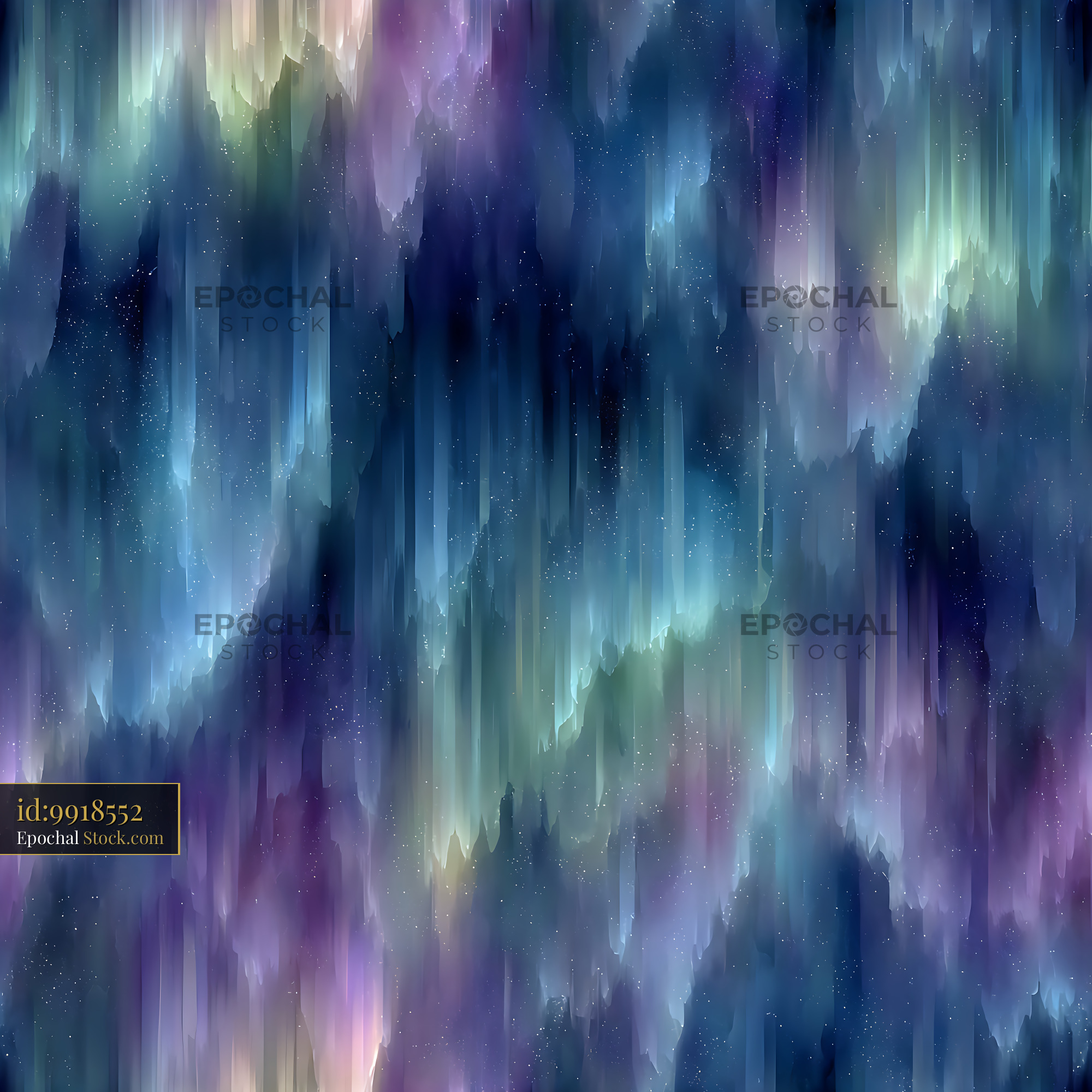 Indigo Aurora Borealis Glitch Seamless Pattern - stock photo
