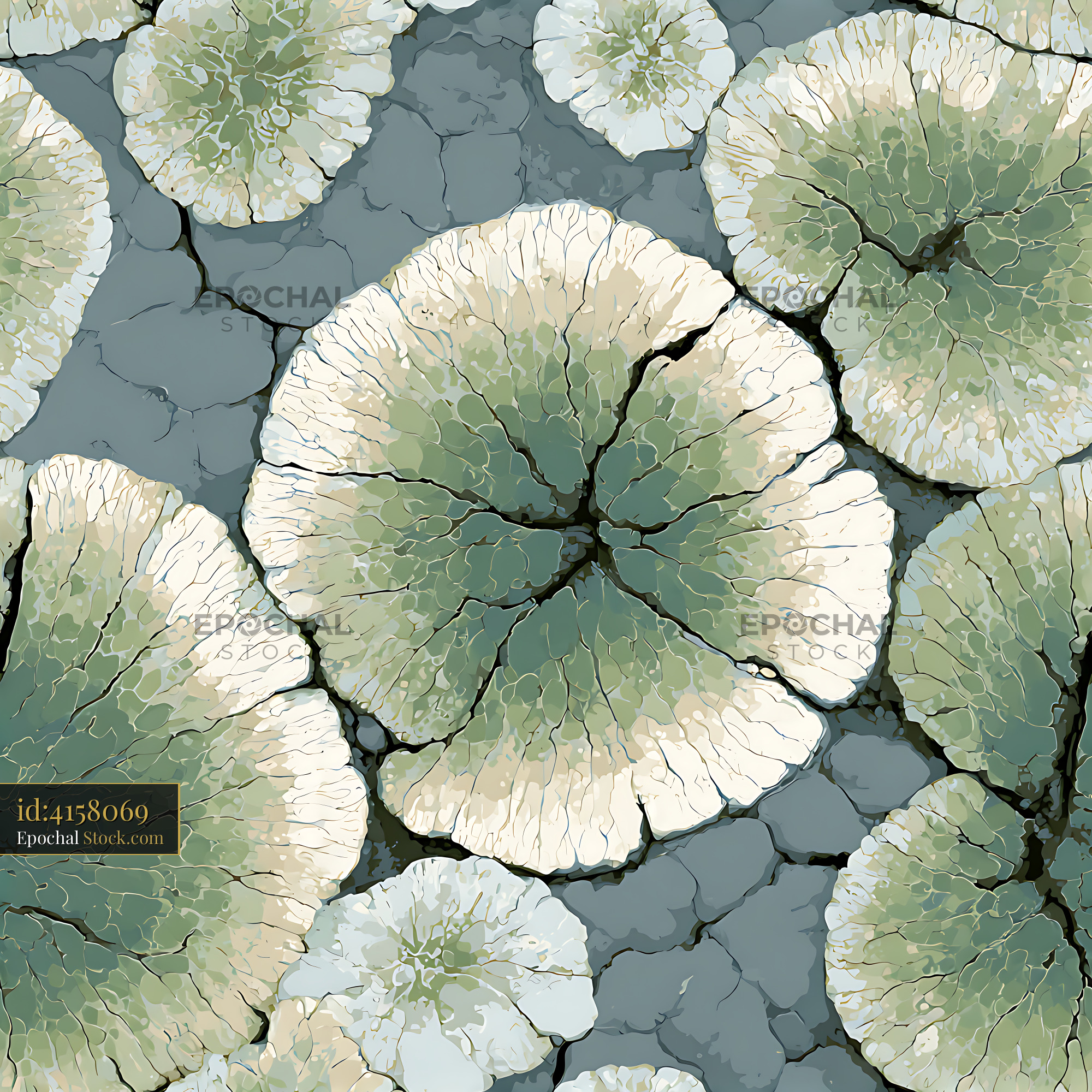 Lichen Texture Sage and Slate Seamless Pattern - stock photo