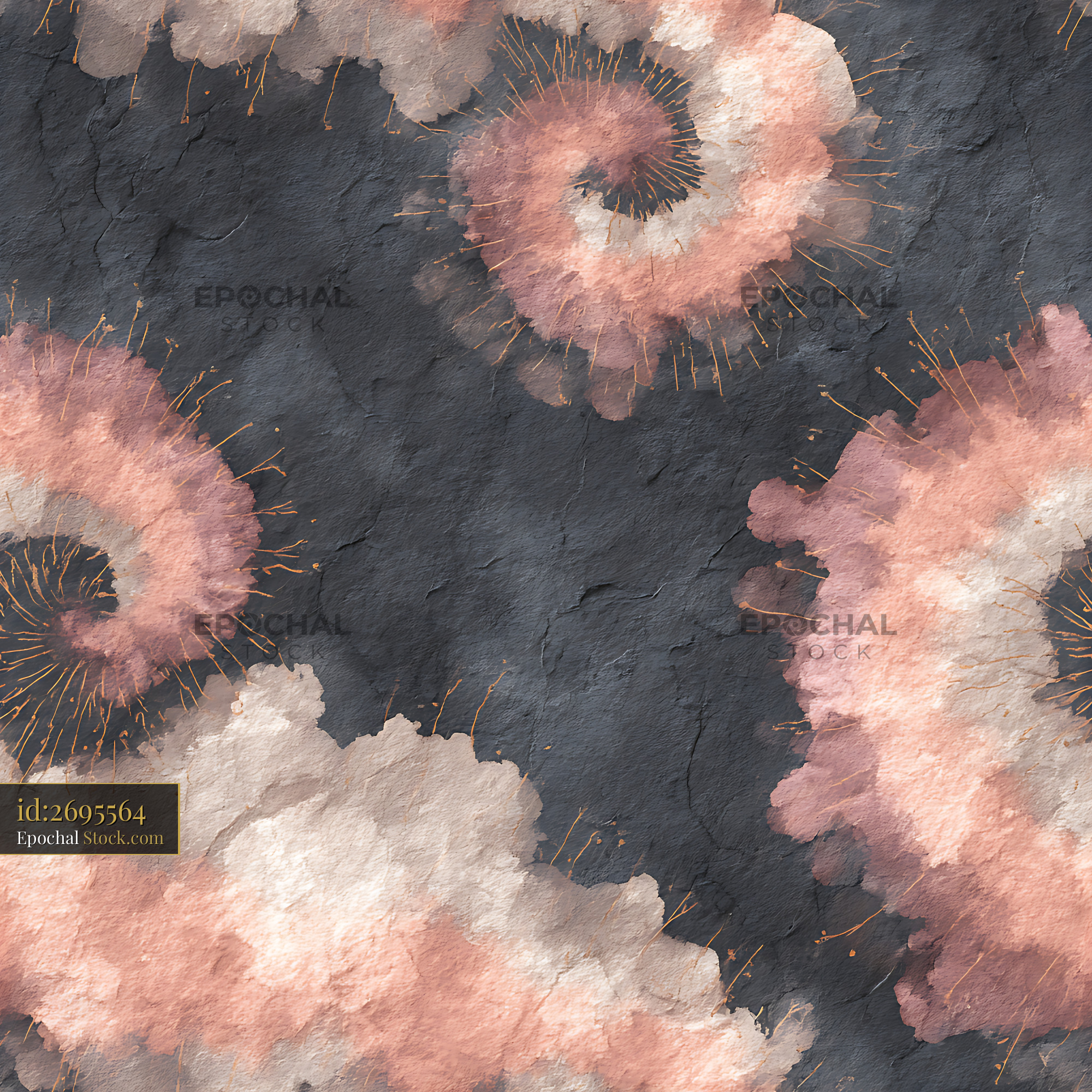 Ethereal Rose and Charcoal Galaxy Repeat Pattern - stock photo