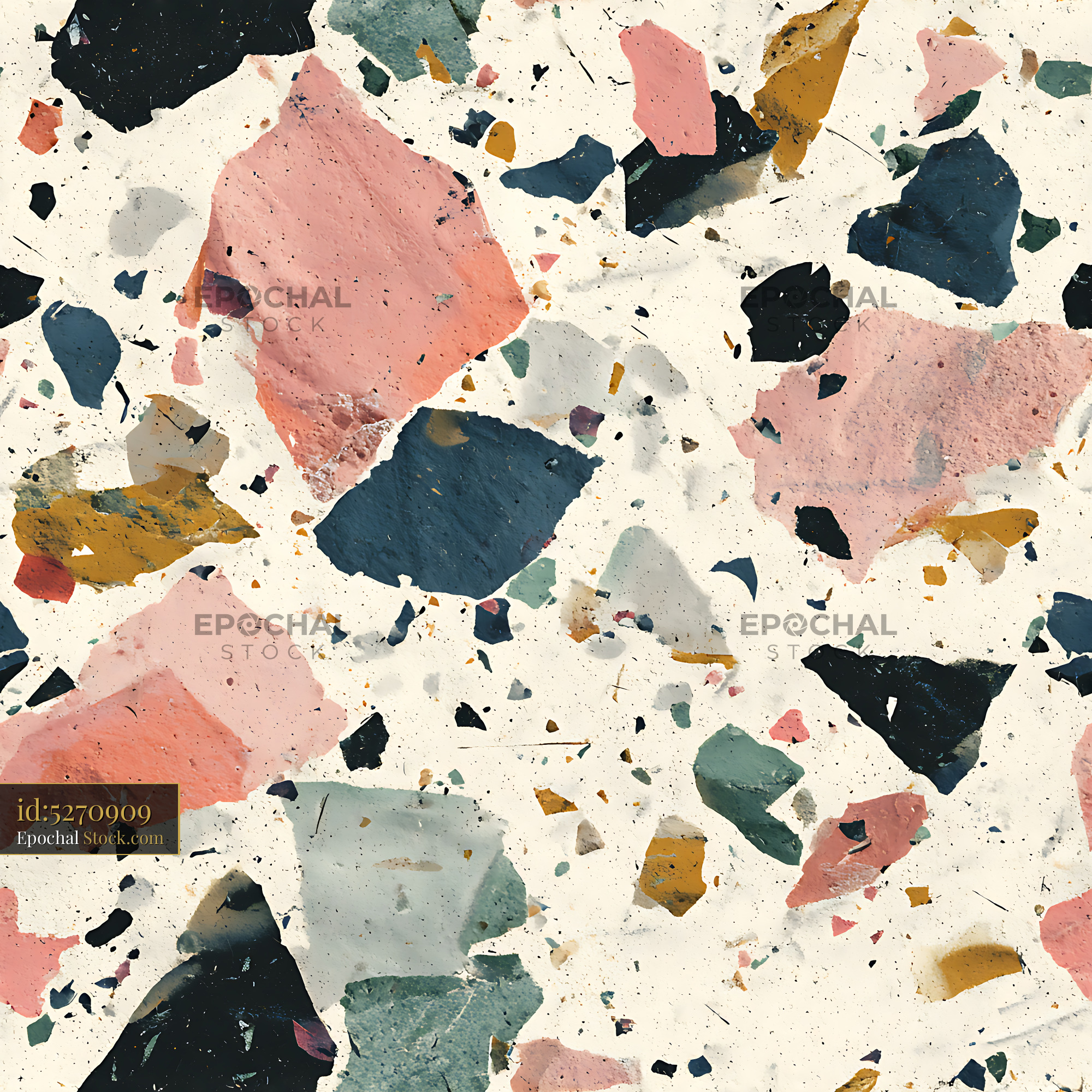 Terrazzo Ceramic Stone Fragments Seamless Pattern - stock photo