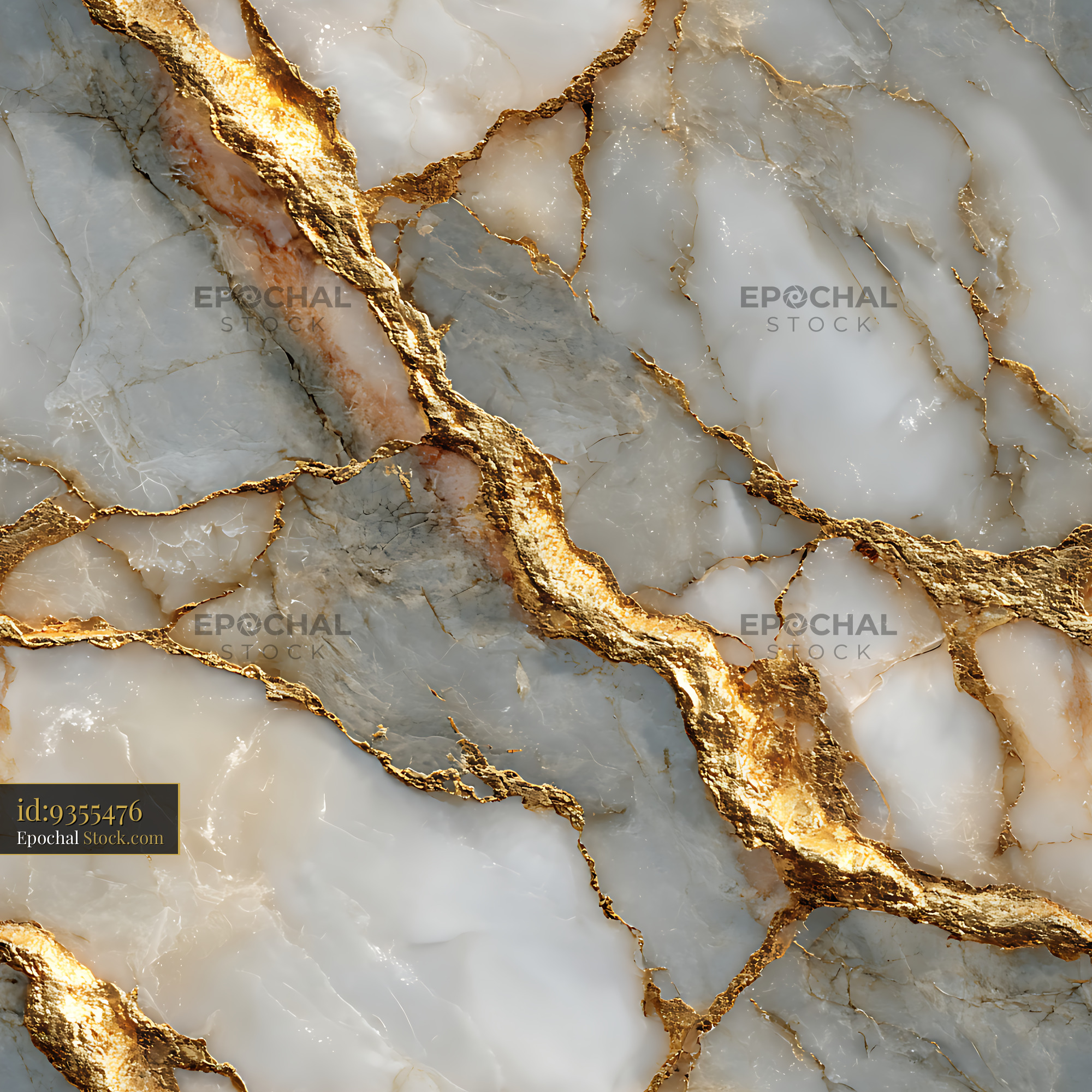 Luxury Gold Vein Marble Stone Seamless Pattern - stock photo