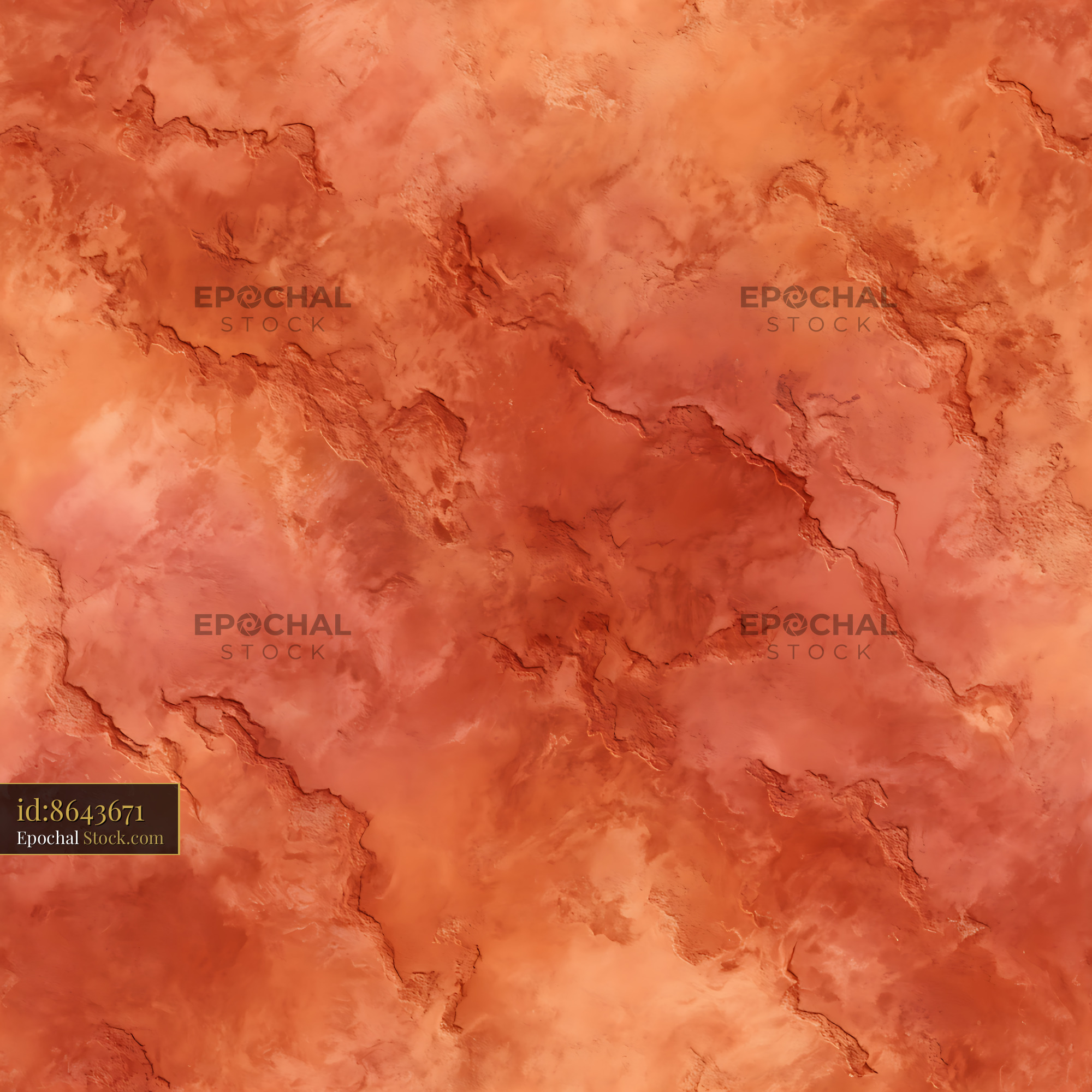 Terracotta Cracked Earth Texture Seamless Pattern - stock photo