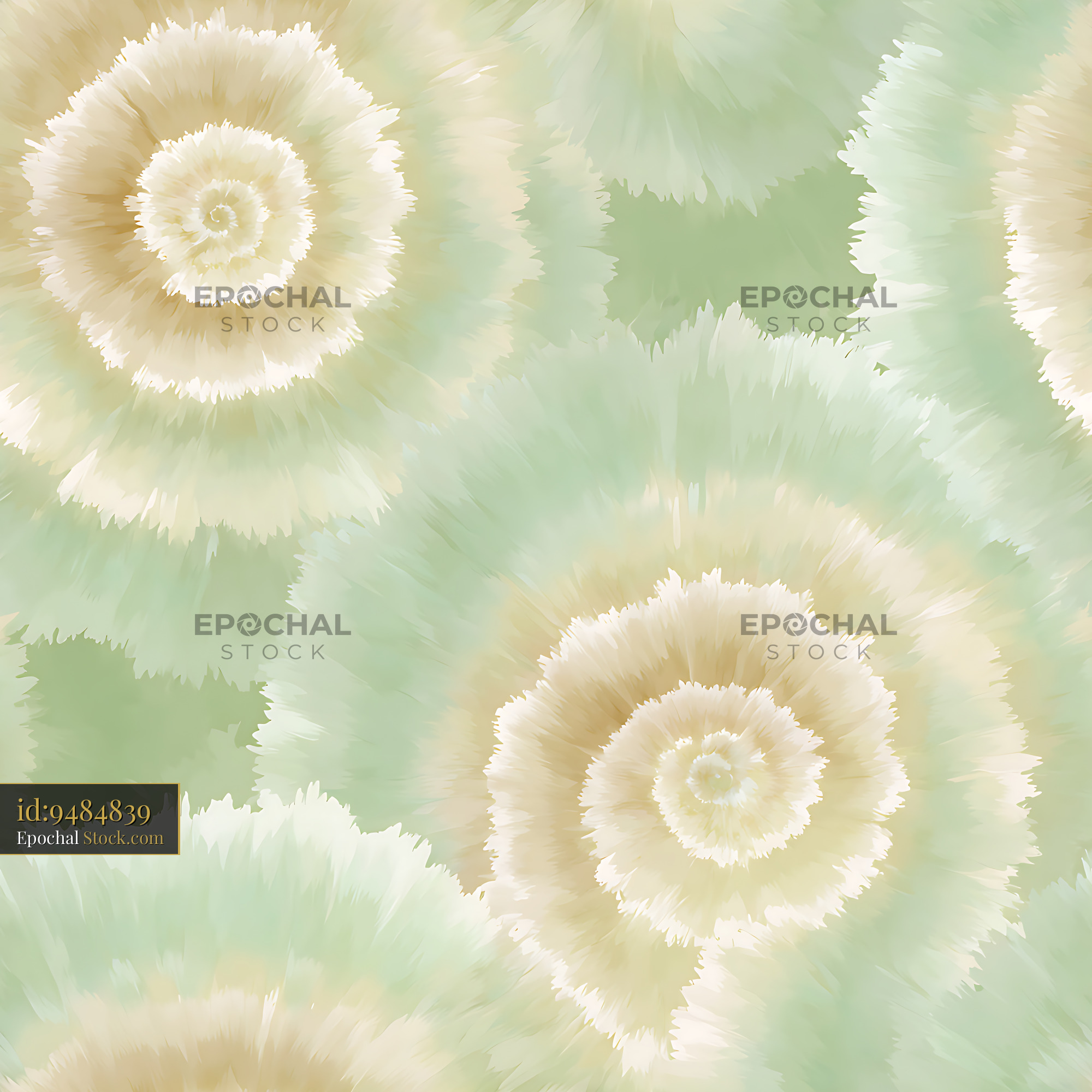Sage Green Shibori Spiral Tie Dye Seamless Pattern - stock photo