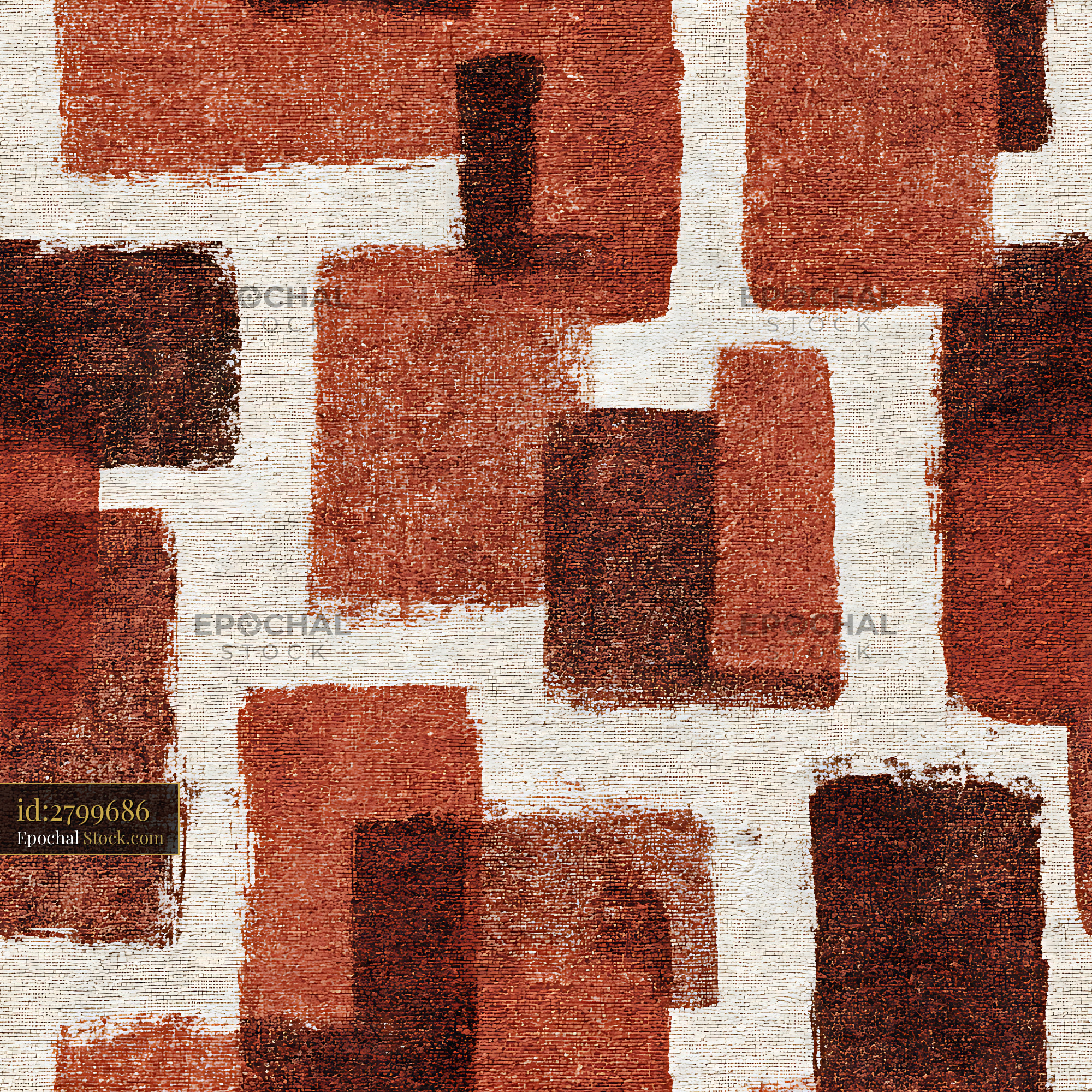 Abstract Rust and Terracotta Block Seamless Patter - stock photo