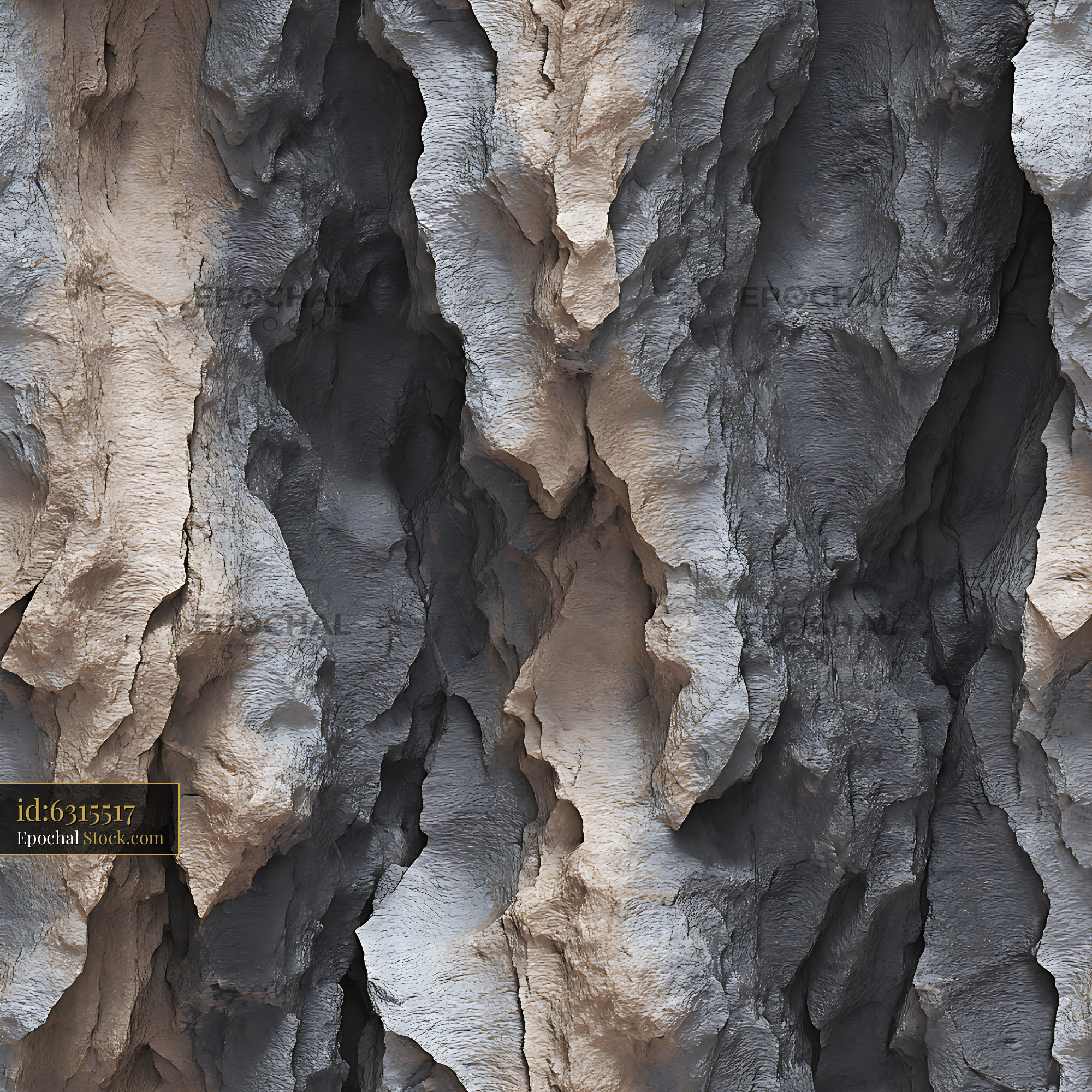 Organic Stone Bark Texture Seamless Repeat Pattern - stock photo