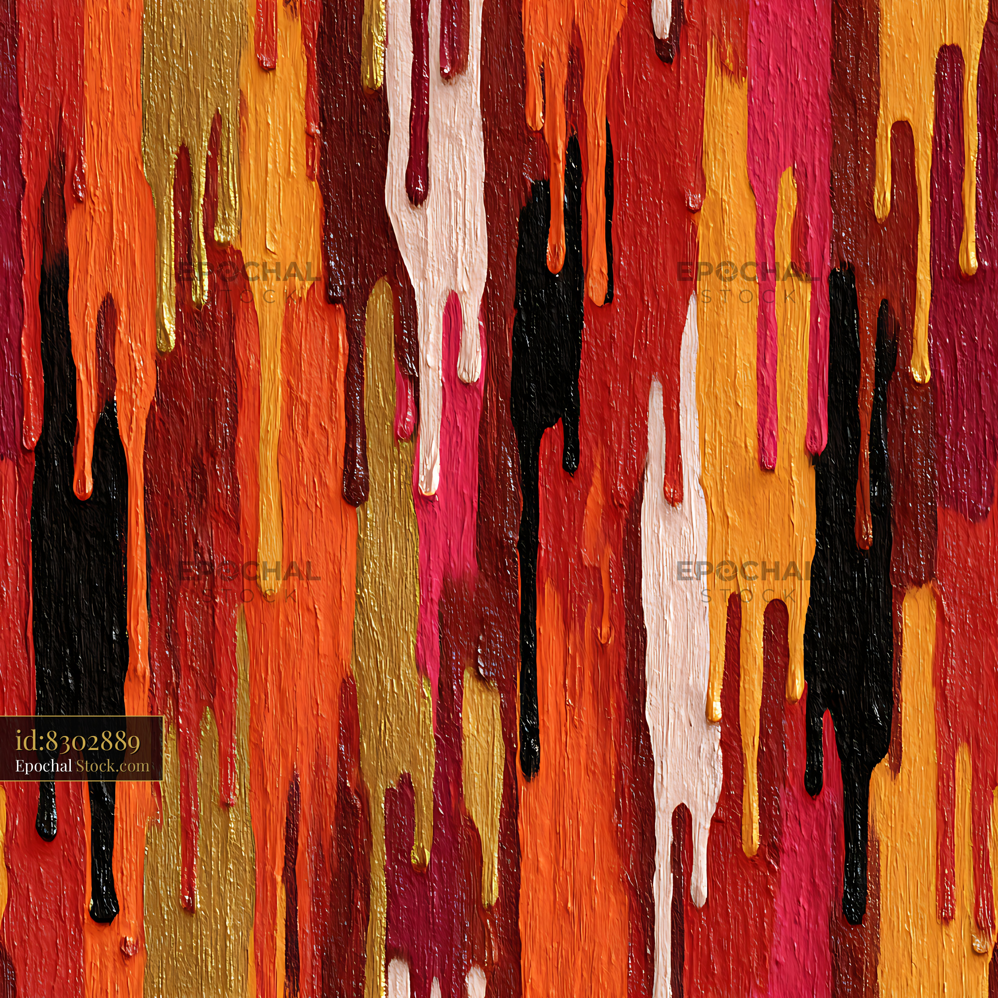 Thick Impasto Paint Drip Abstract Seamless Pattern - stock photo