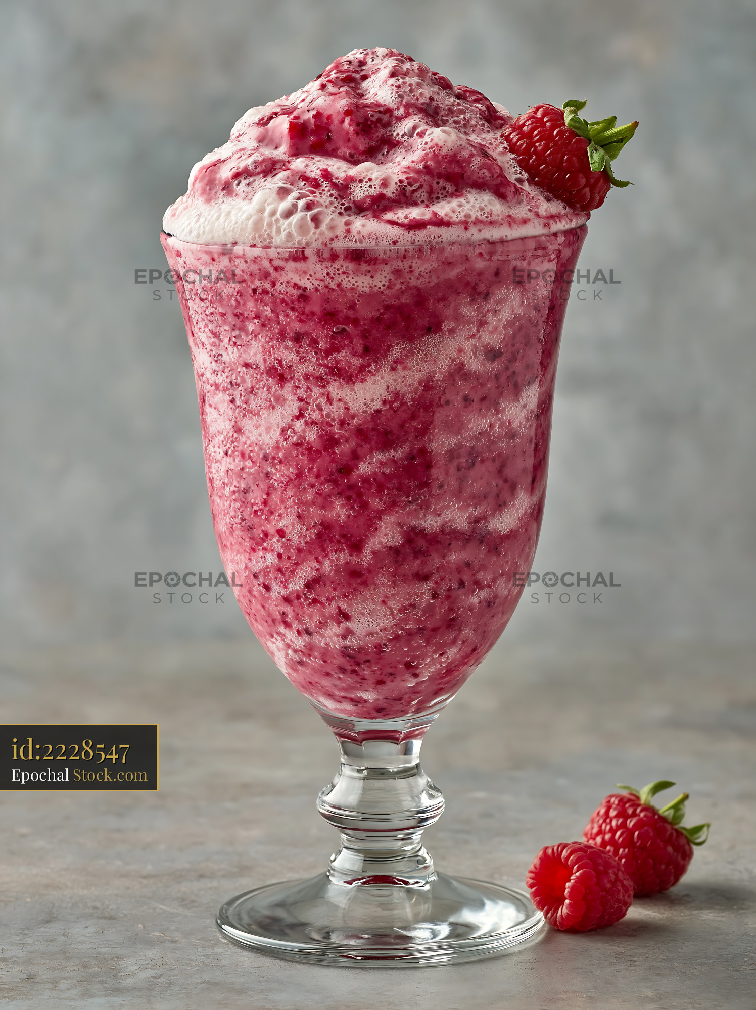 Refreshing rose cardamom milkshake with fresh raspberries - stock photo